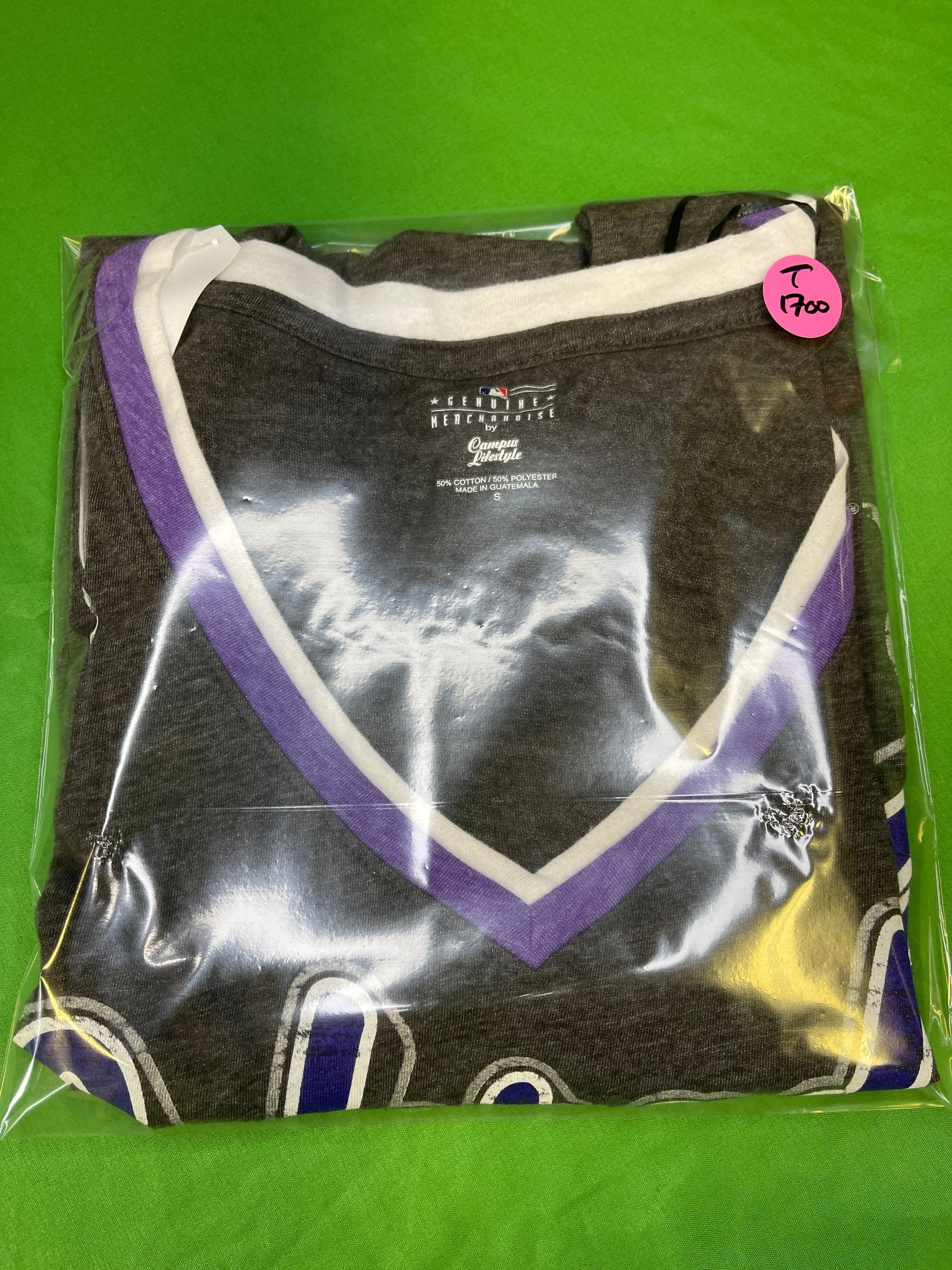 MLB Colorado Rockies Heathered Grey V-Neck T-Shirt Women's Small