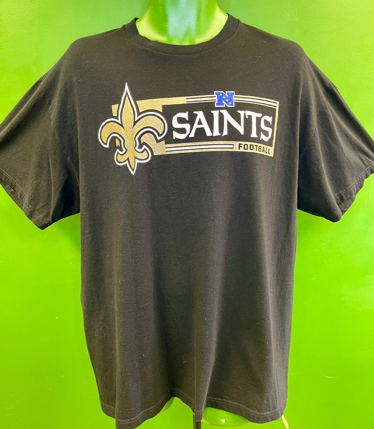 NFL New Orleans Saints Black 100% Cotton T-Shirt Men's X-Large