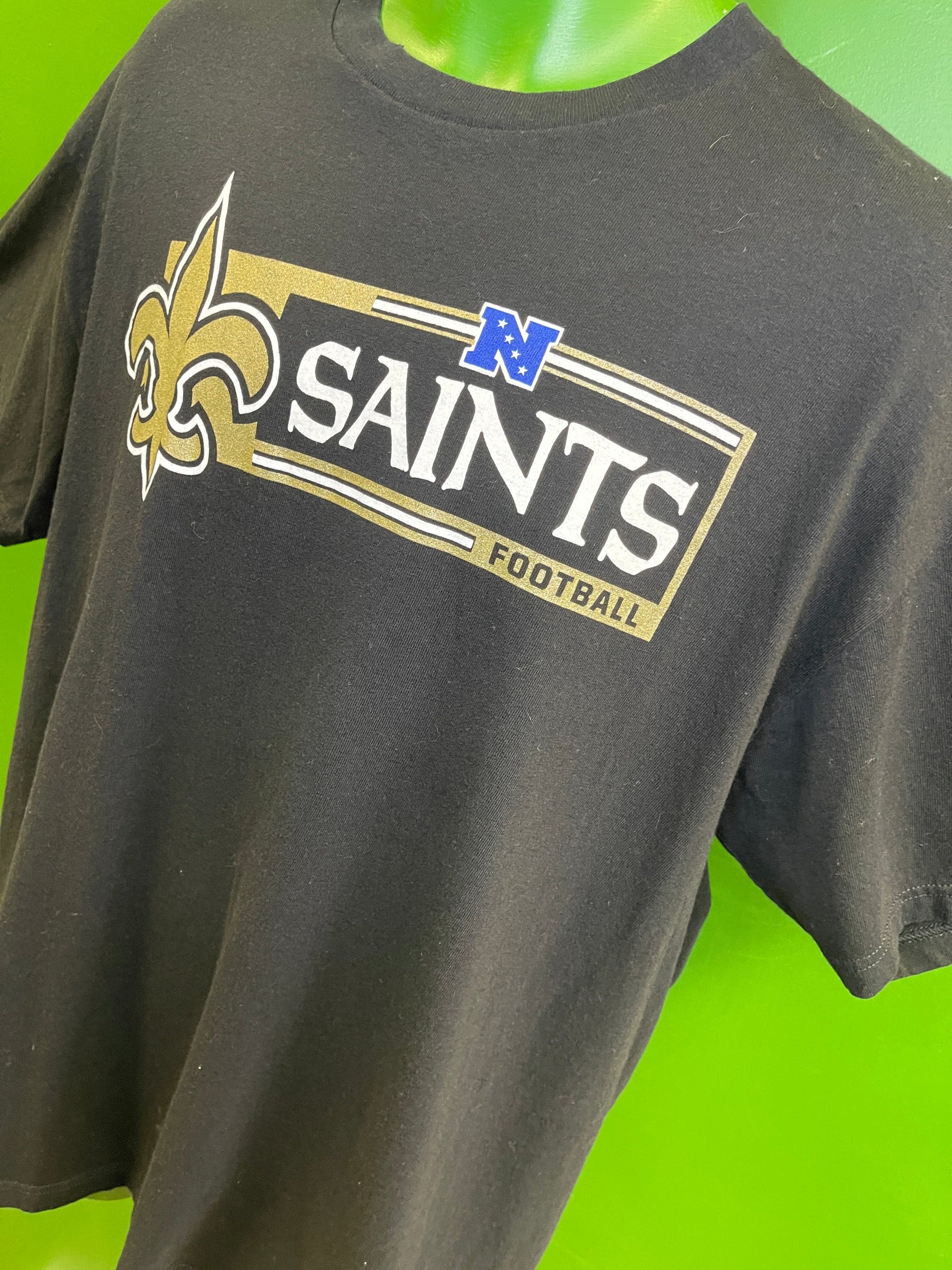 NFL New Orleans Saints Black 100% Cotton T-Shirt Men's X-Large