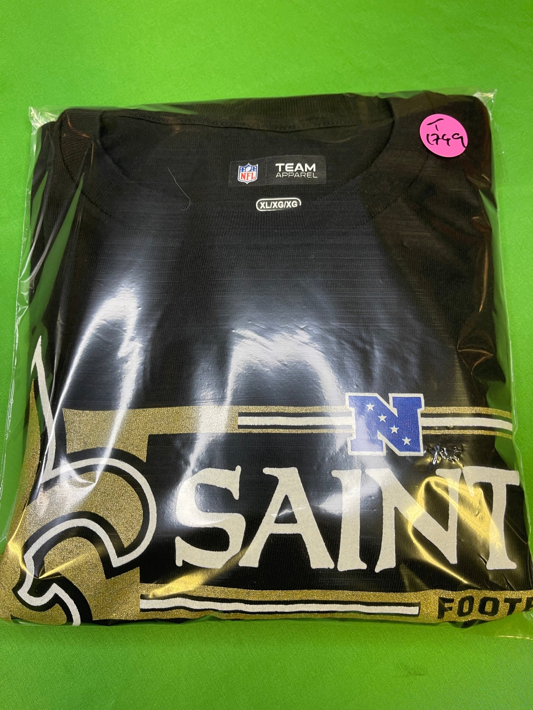 NFL New Orleans Saints Black 100% Cotton T-Shirt Men's X-Large