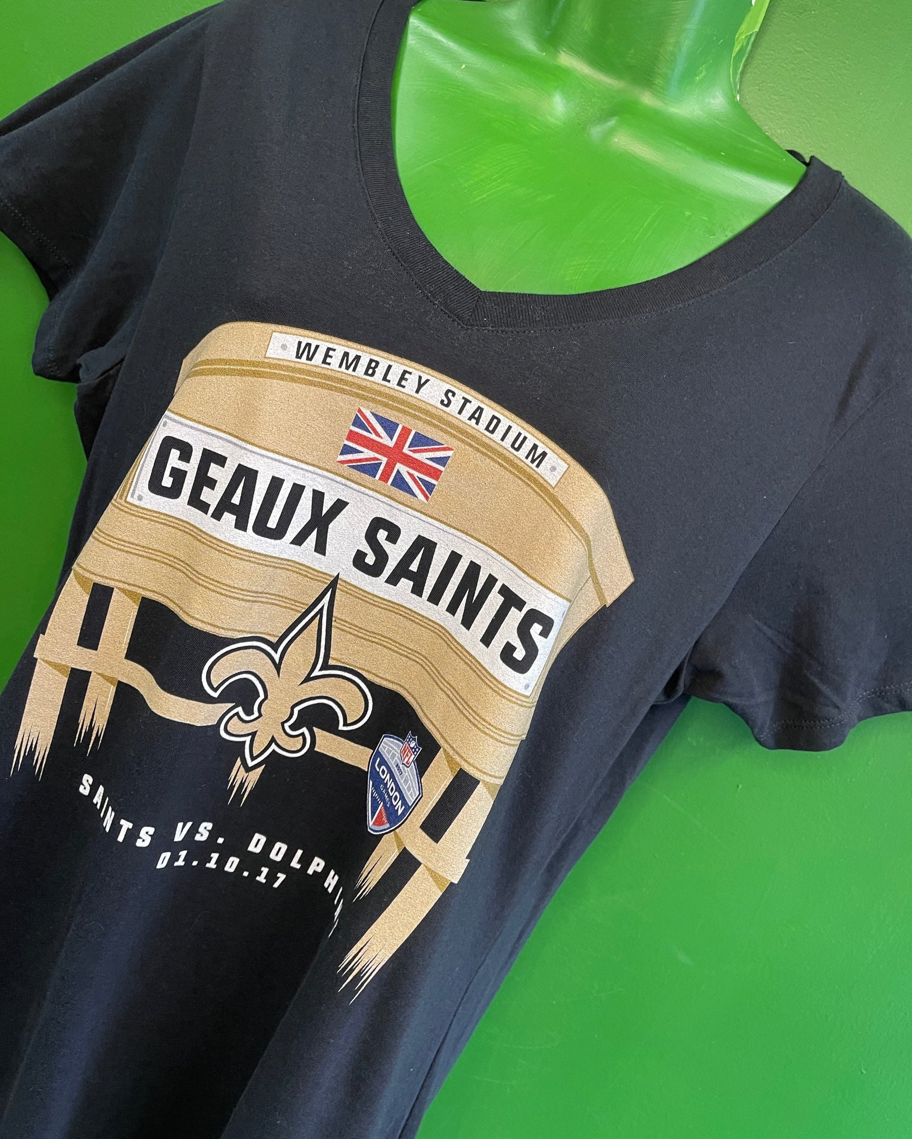 NFL New Orleans Saints Fanatics London Games 2017 T-Shirt Women's Large NWT