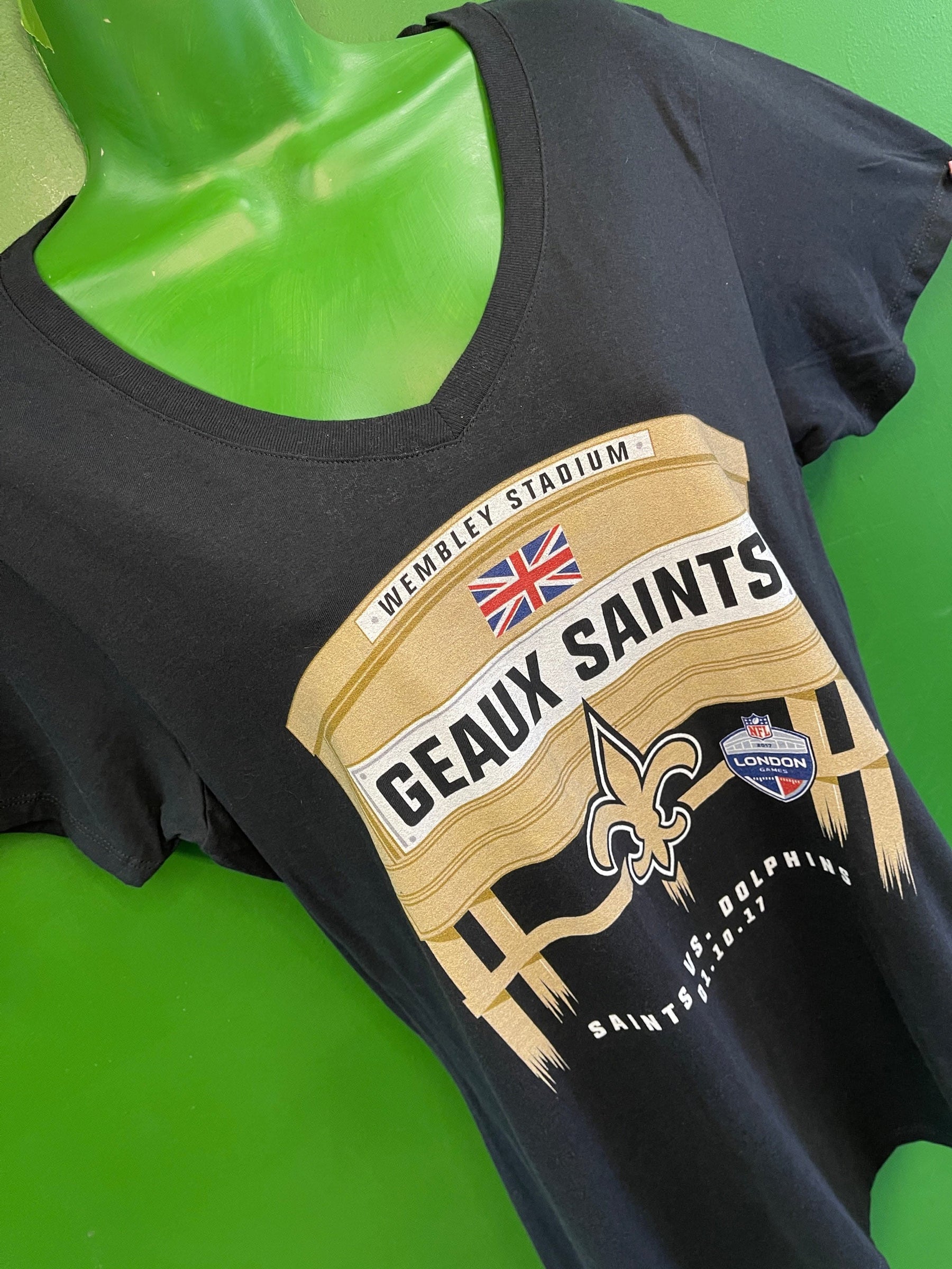 NFL New Orleans Saints Fanatics London Games 2017 T-Shirt Women's Large NWT