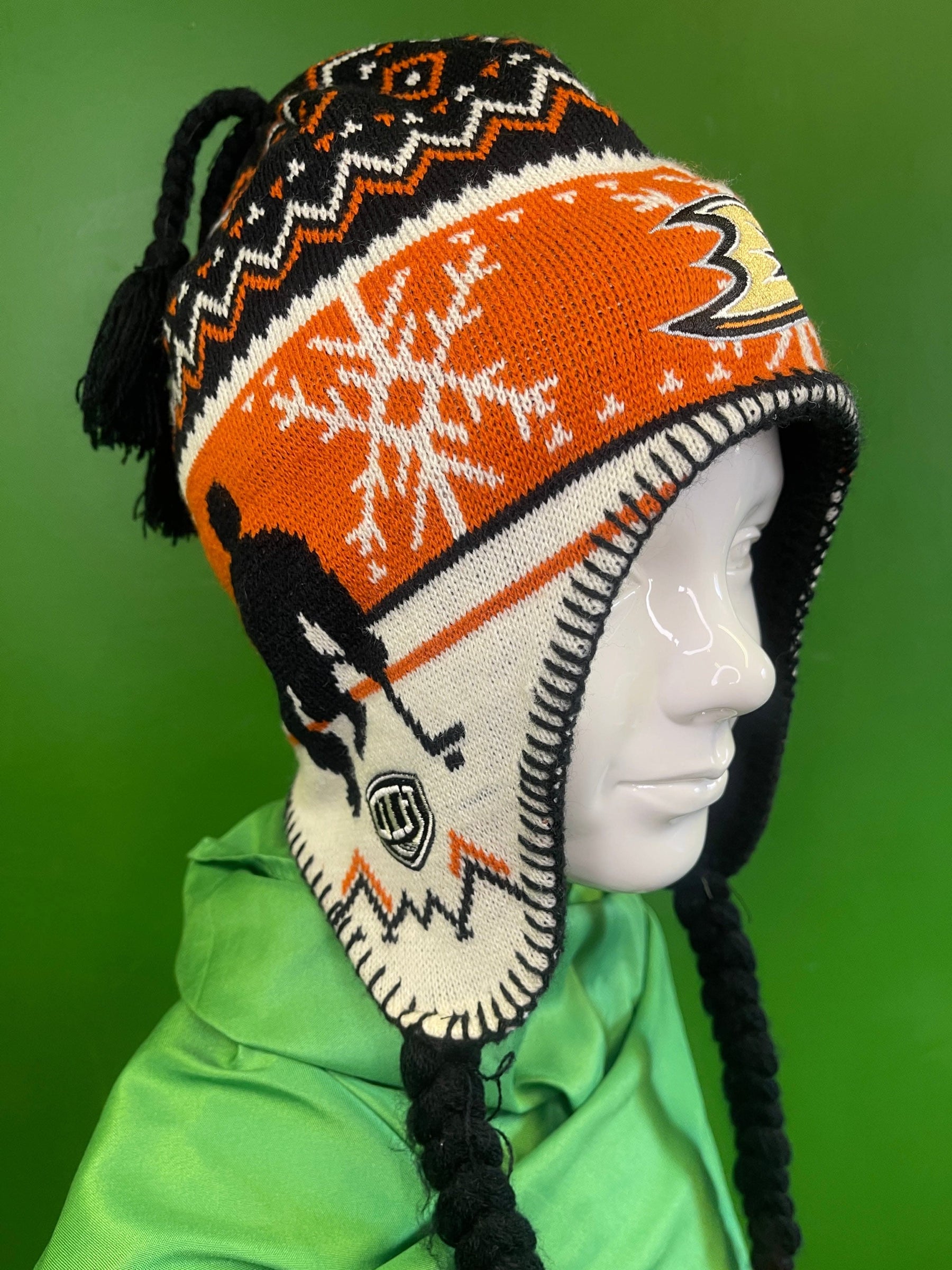 NHL Anaheim Ducks Nordic Style Tassel Top Woolly Hat OSFA