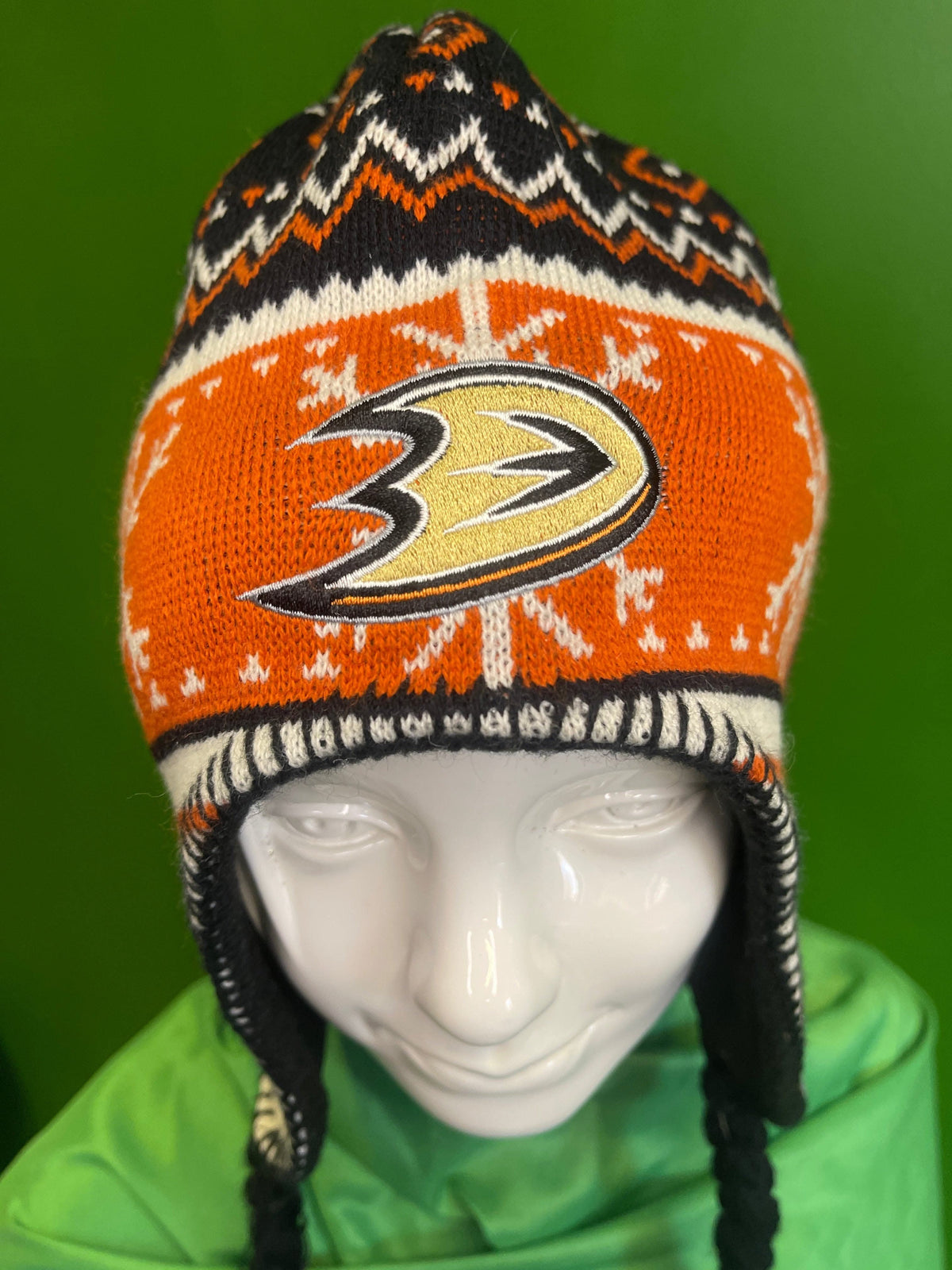 NHL Anaheim Ducks Nordic Style Tassel Top Woolly Hat OSFA