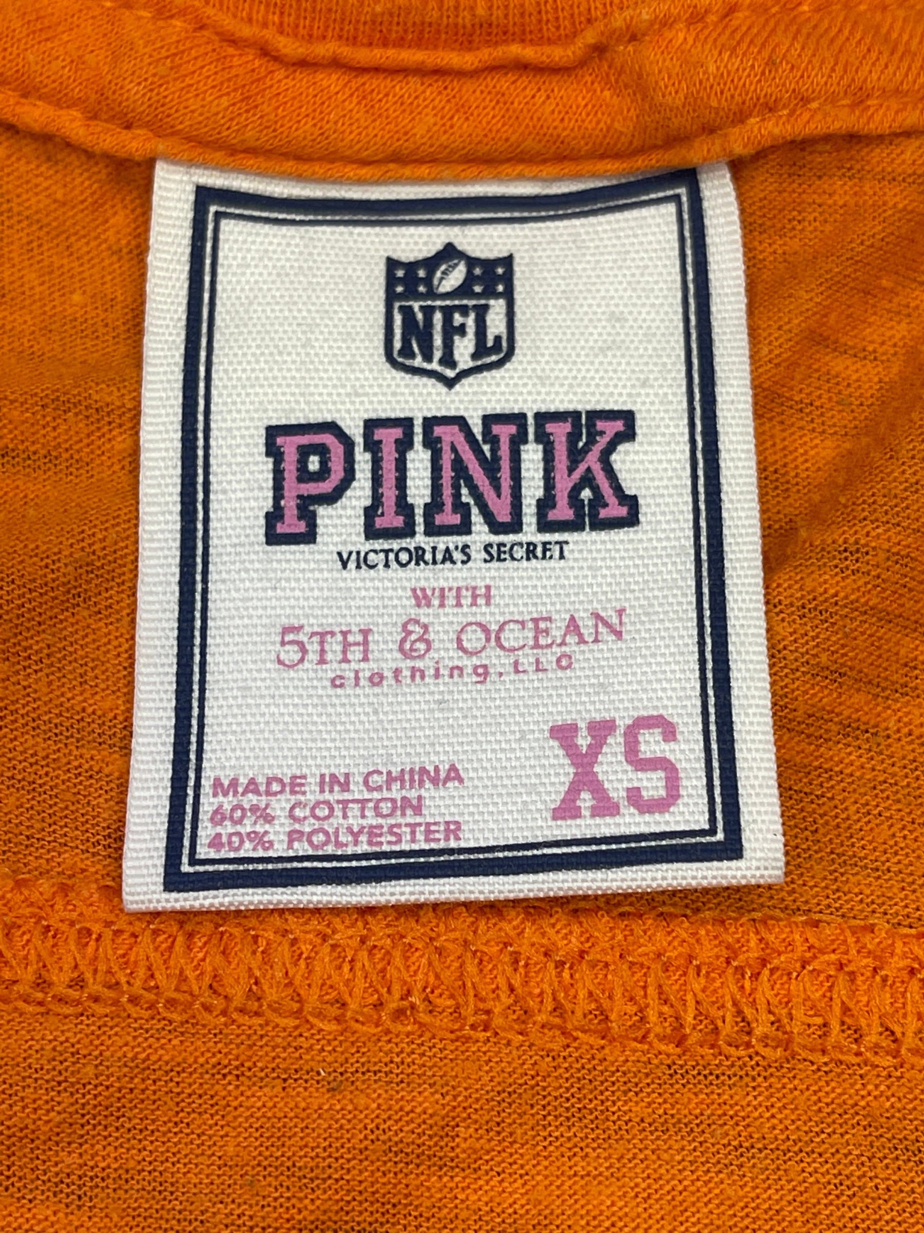 NFL Denver Broncos Victoria's Secret PINK Orange T-Shirt Women's X-Small
