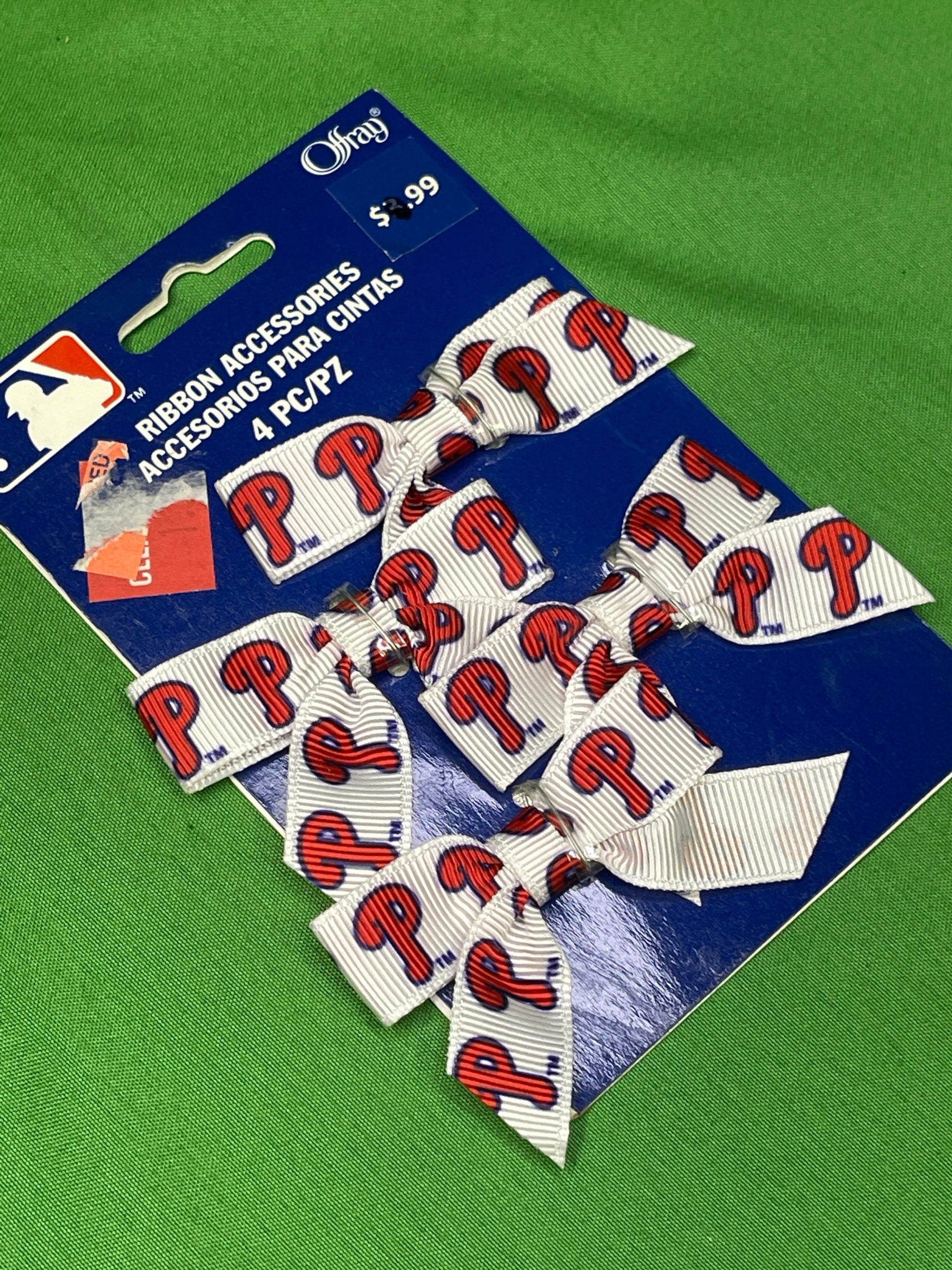 MLB Philadelphia Phillies Ribbon Bow Accessories Licensed NWT