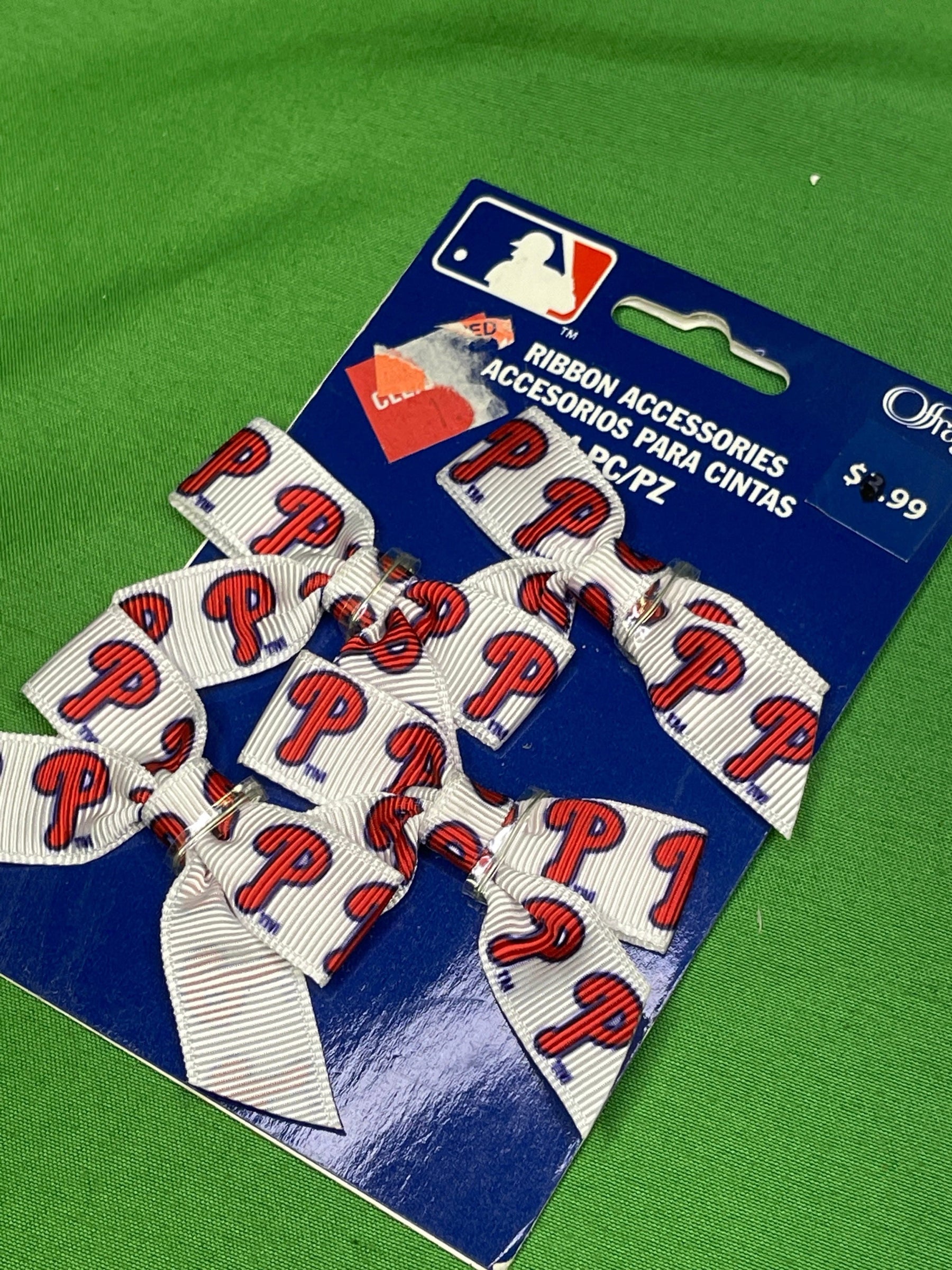 MLB Philadelphia Phillies Ribbon Bow Accessories Licensed NWT