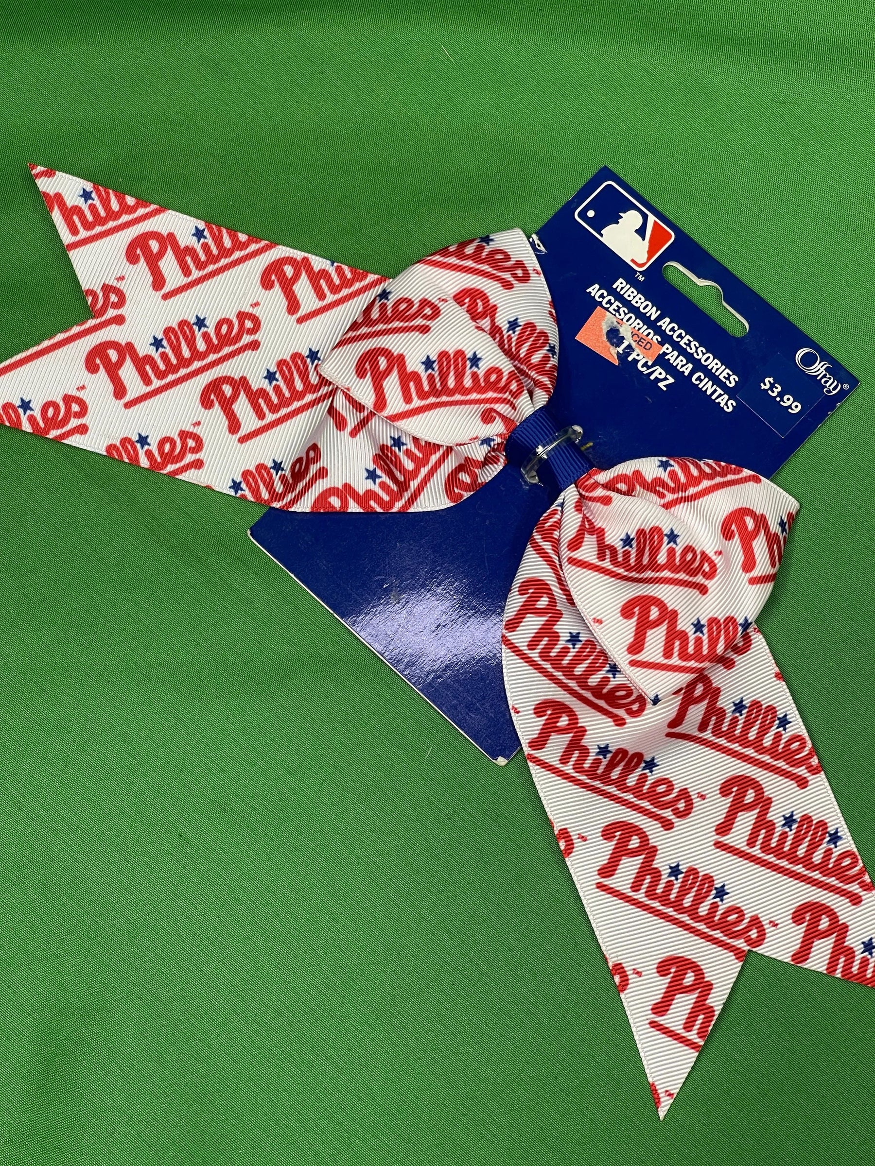 MLB Philadelphia Phillies Ribbon Bow Accessories Licensed NWT