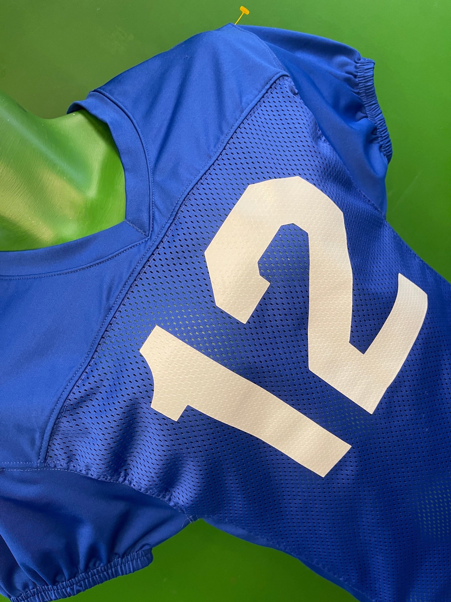 American Football Blue #12 Scrimmage Jersey Youth Medium 10-12