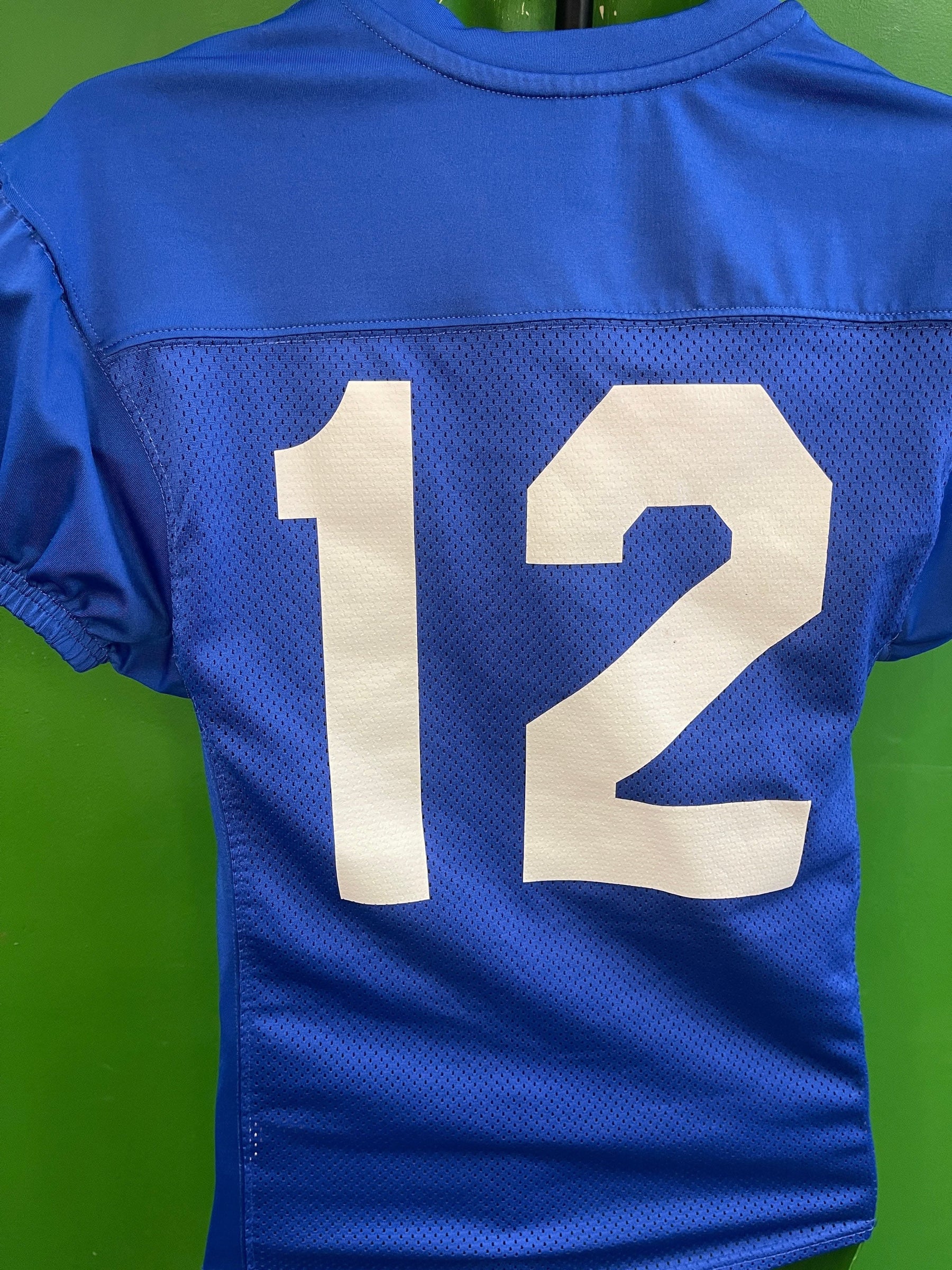 American Football Blue #12 Scrimmage Jersey Youth Medium 10-12