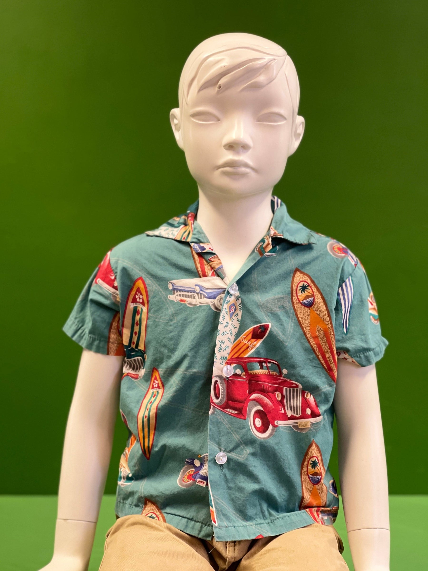 Made in Hawaii Surfing Print Hawaiian Aloha Shirt Youth X-Small 4