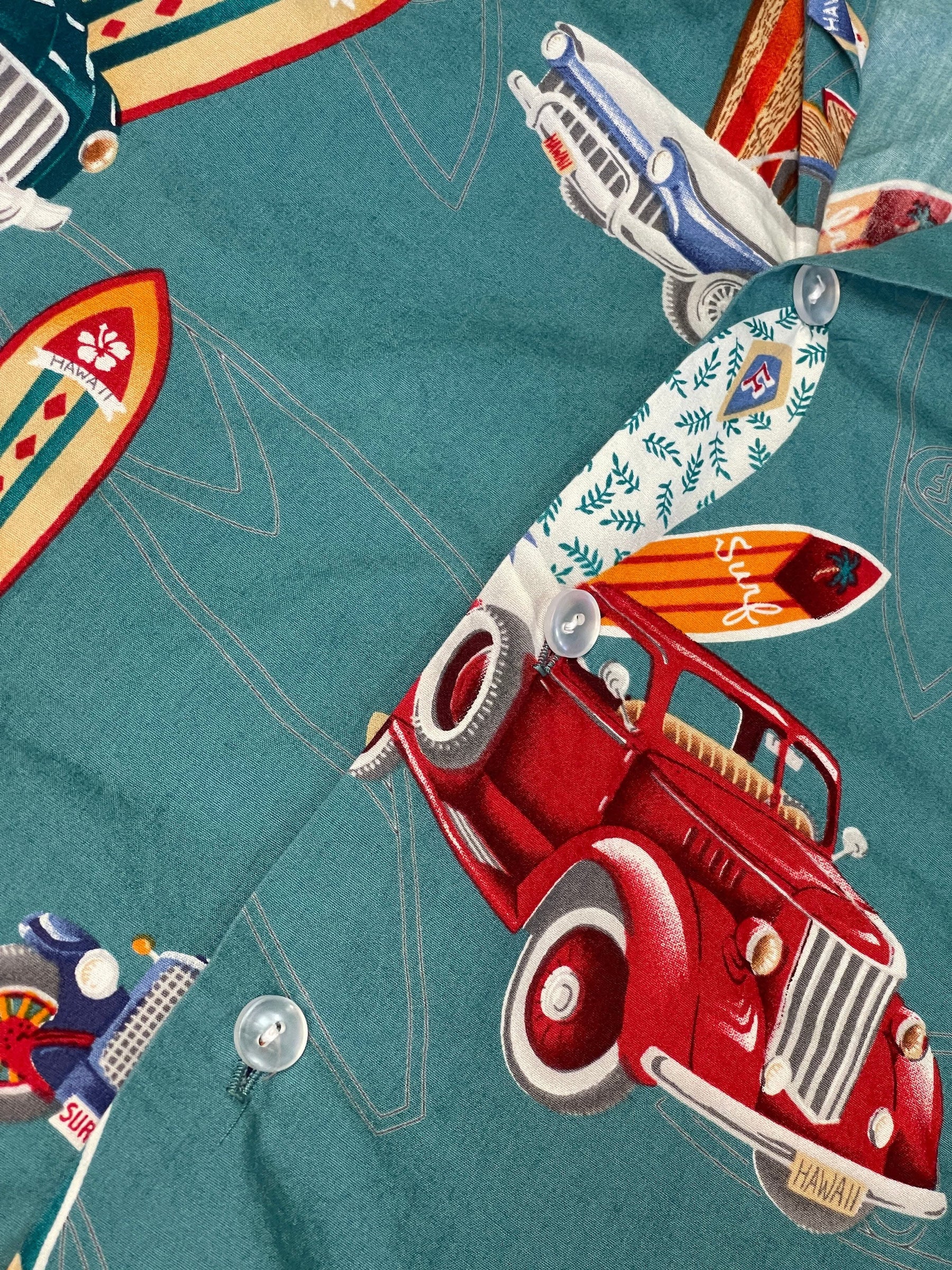 Made in Hawaii Surfing Print Hawaiian Aloha Shirt Youth X-Small 4