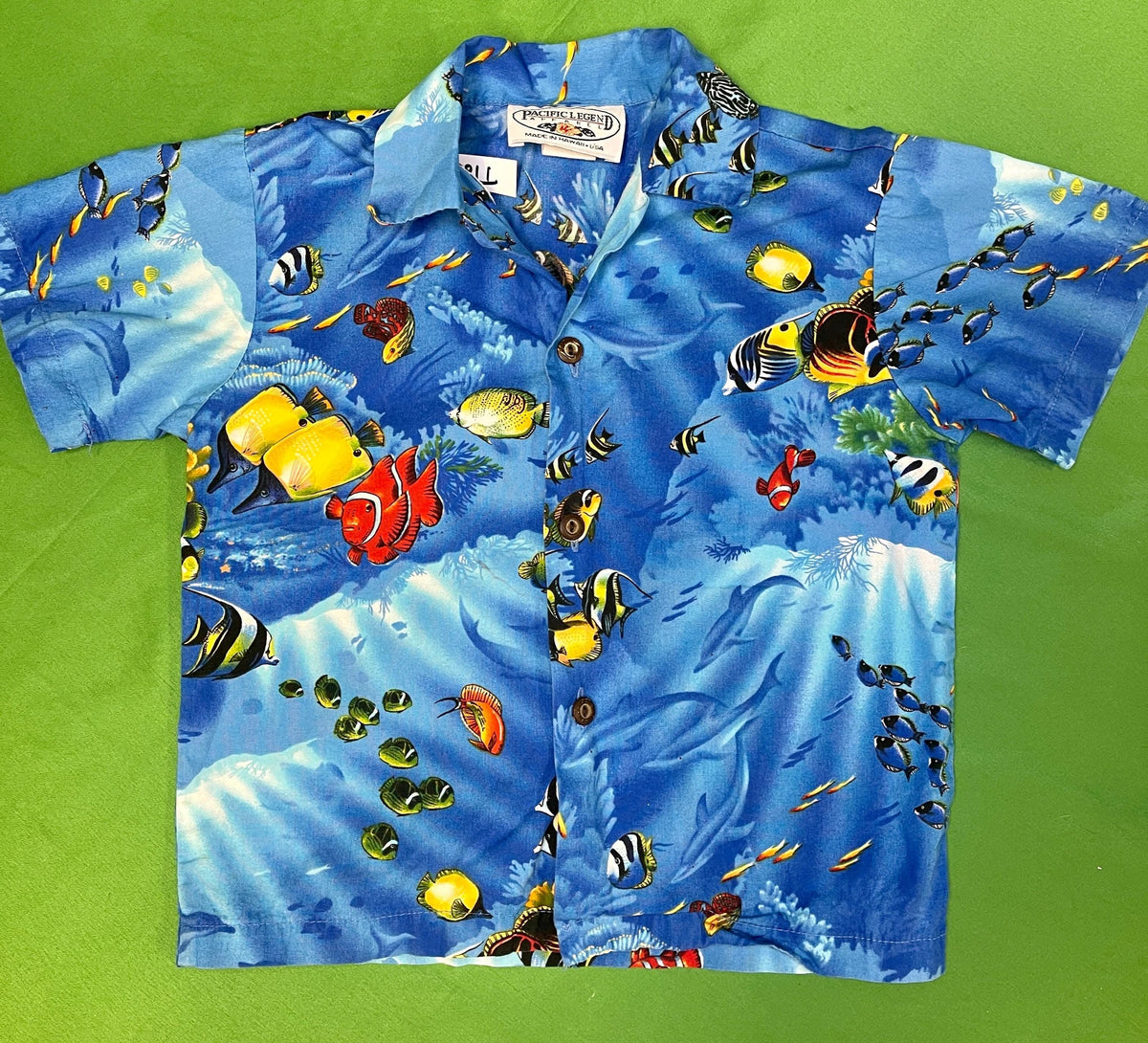 Made in Hawaii Tropical Fish Print Hawaiian Aloha Shirt Youth X-Small 4