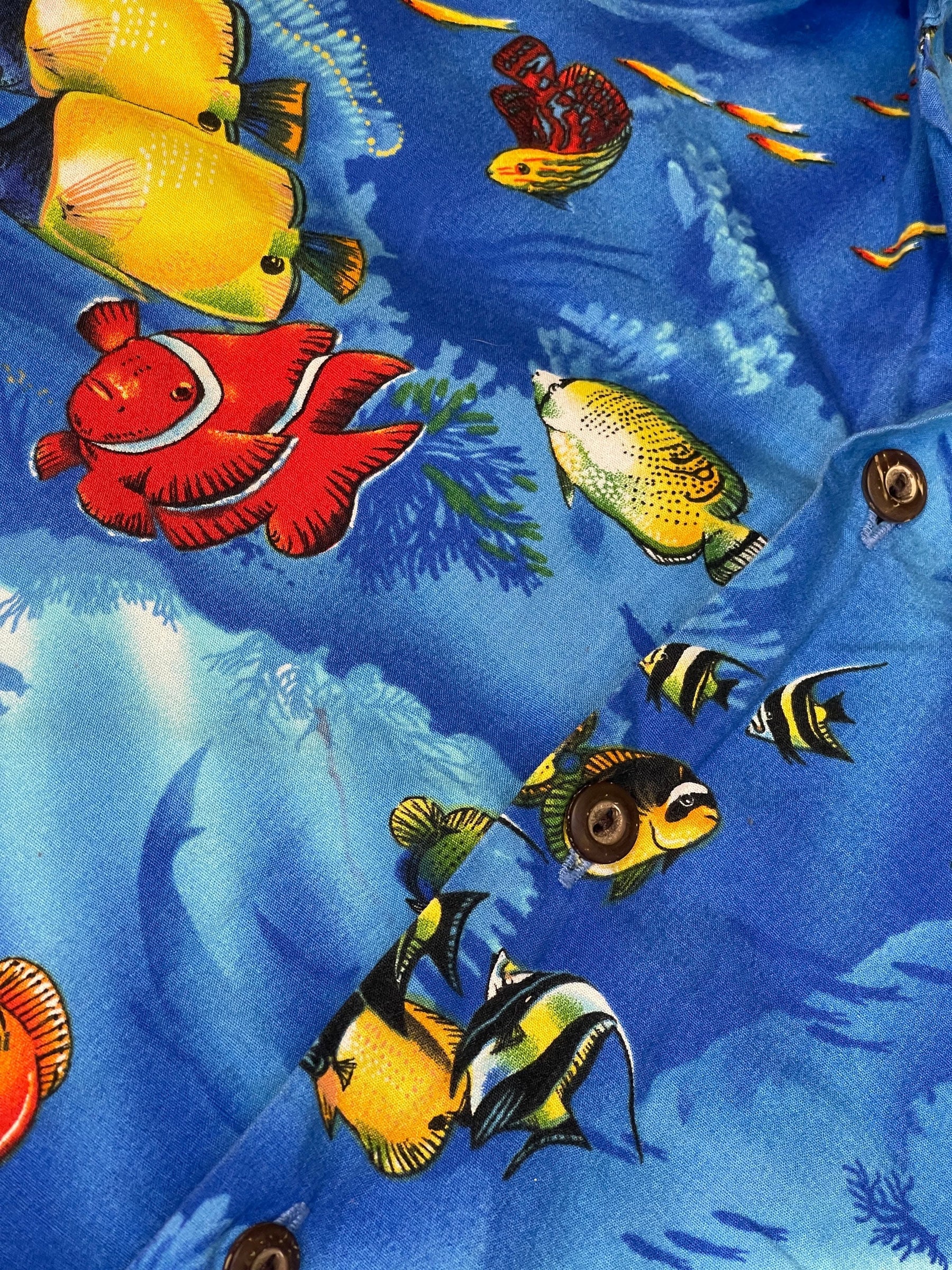 Made in Hawaii Tropical Fish Print Hawaiian Aloha Shirt Youth X-Small 4