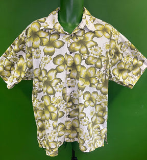 Made in Hawaii Cream Hawaiian Aloha Shirt Men's X-Large