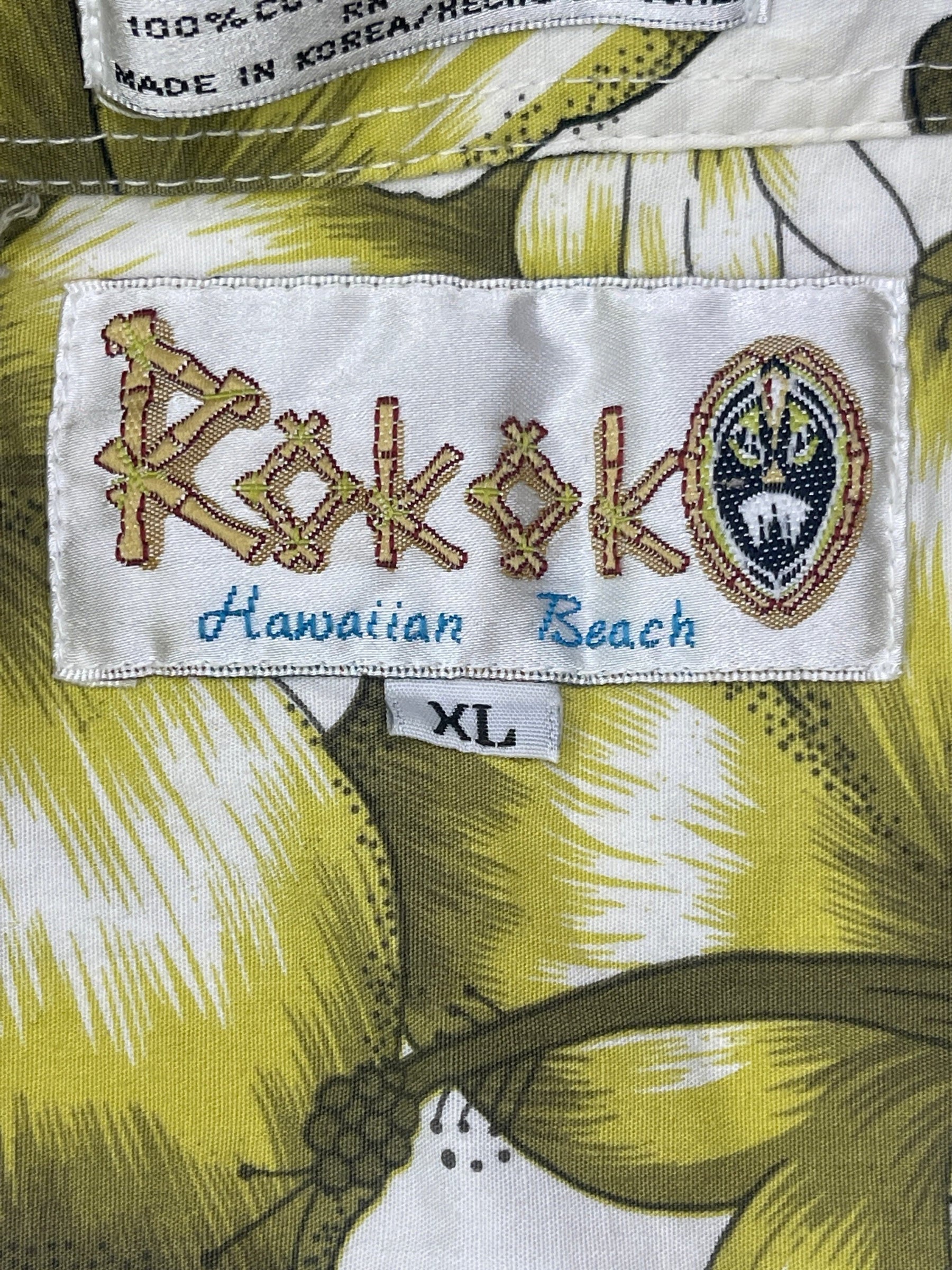Made in Hawaii Cream Hawaiian Aloha Shirt Men's X-Large