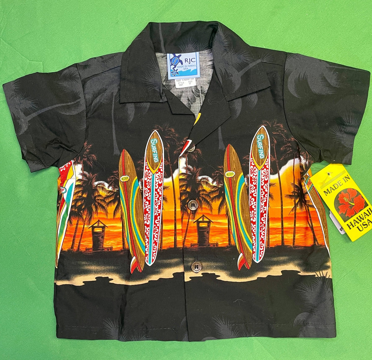 Made In Hawaii Sunset Design Hawaiian Aloha Shirt Infant 12 Months NWT