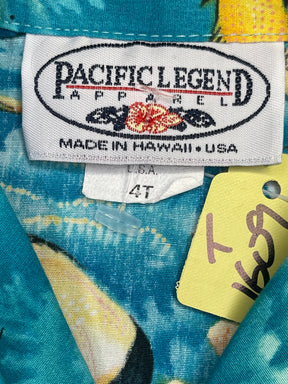 Made in Hawaii Aqua Marine Fish Hawaiian Aloha Shirt Toddler 4T