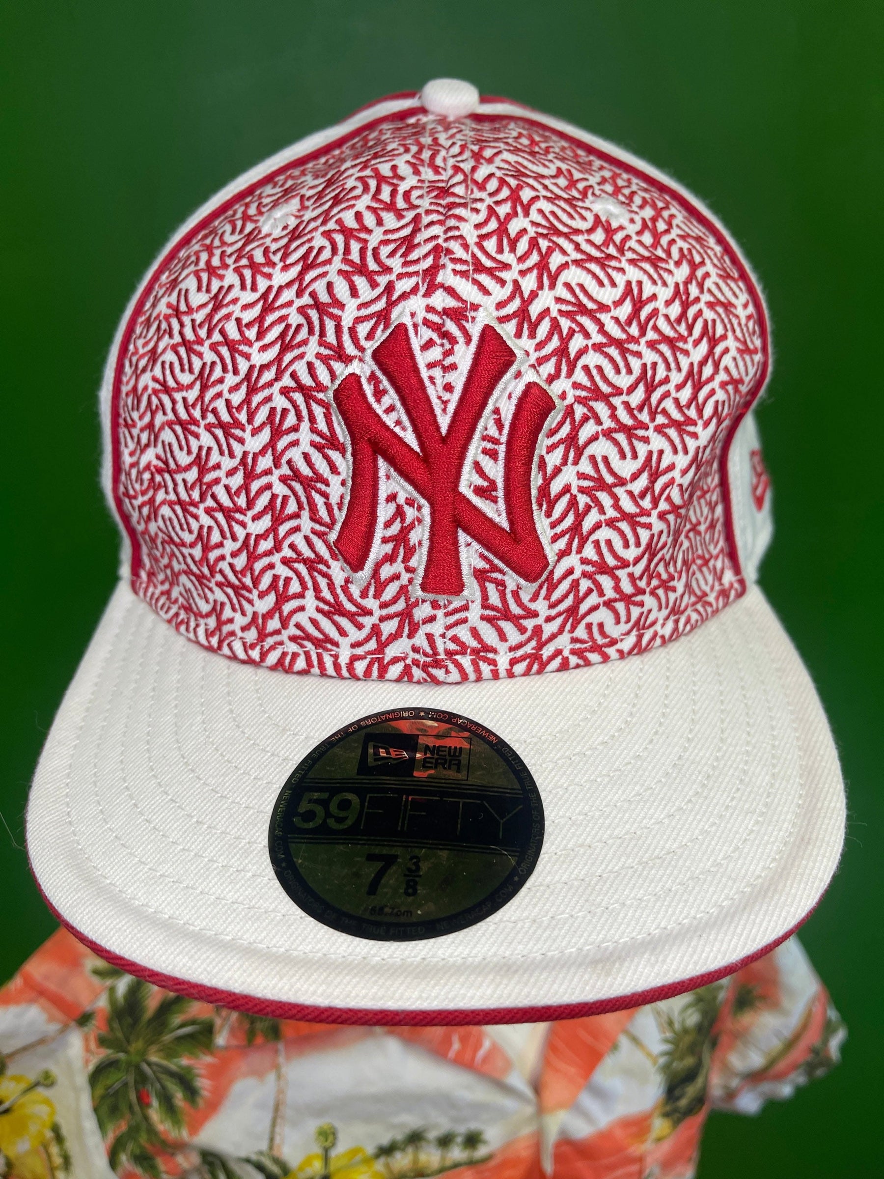 MLB New York Yankees New Era 59FIFTY Cap/Hat Red White Size 7-3/8