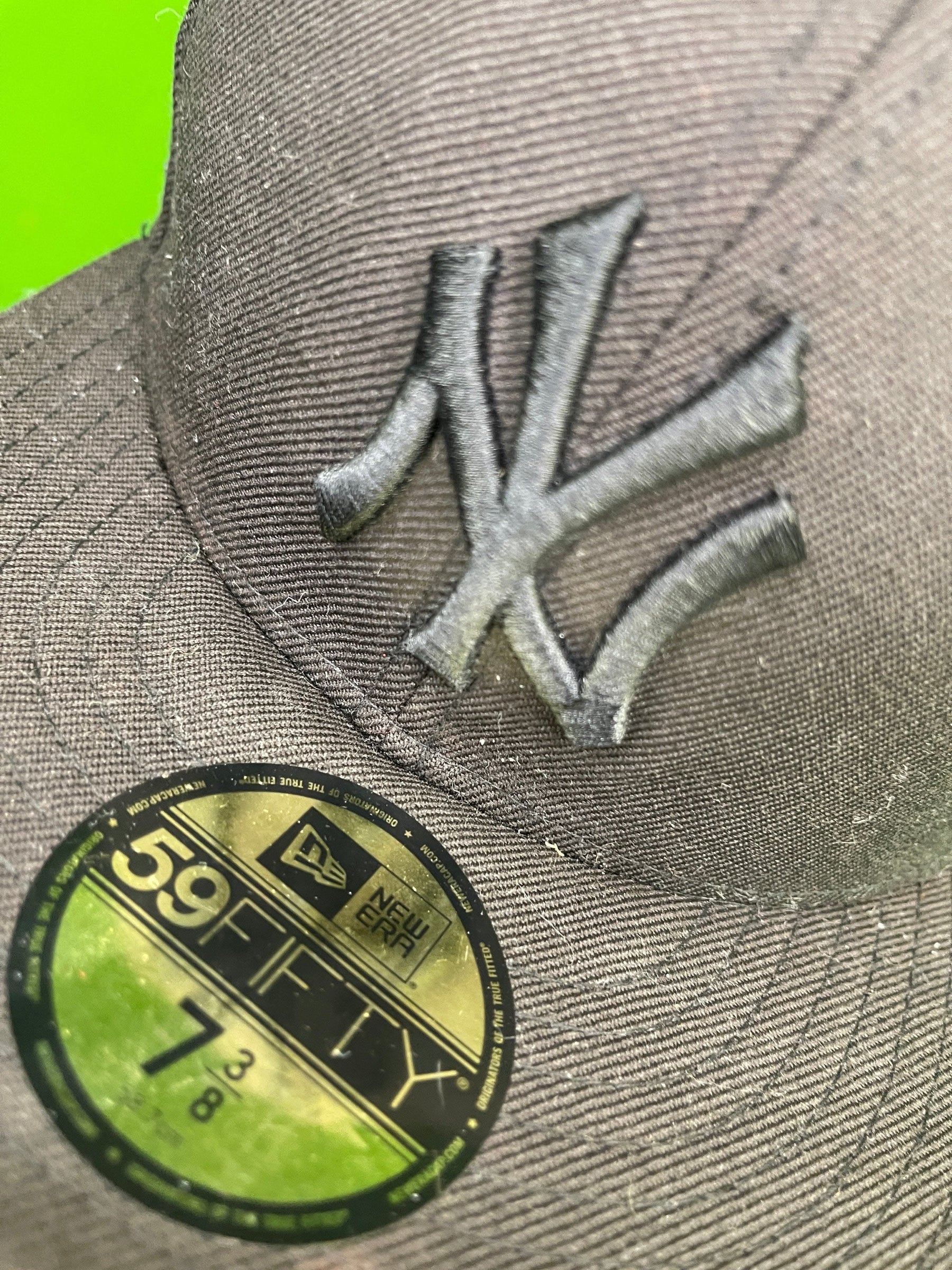MLB New York Yankees New Era 59FIFTY Baseball Cap/Hat Black Size 7-3/8 NWT