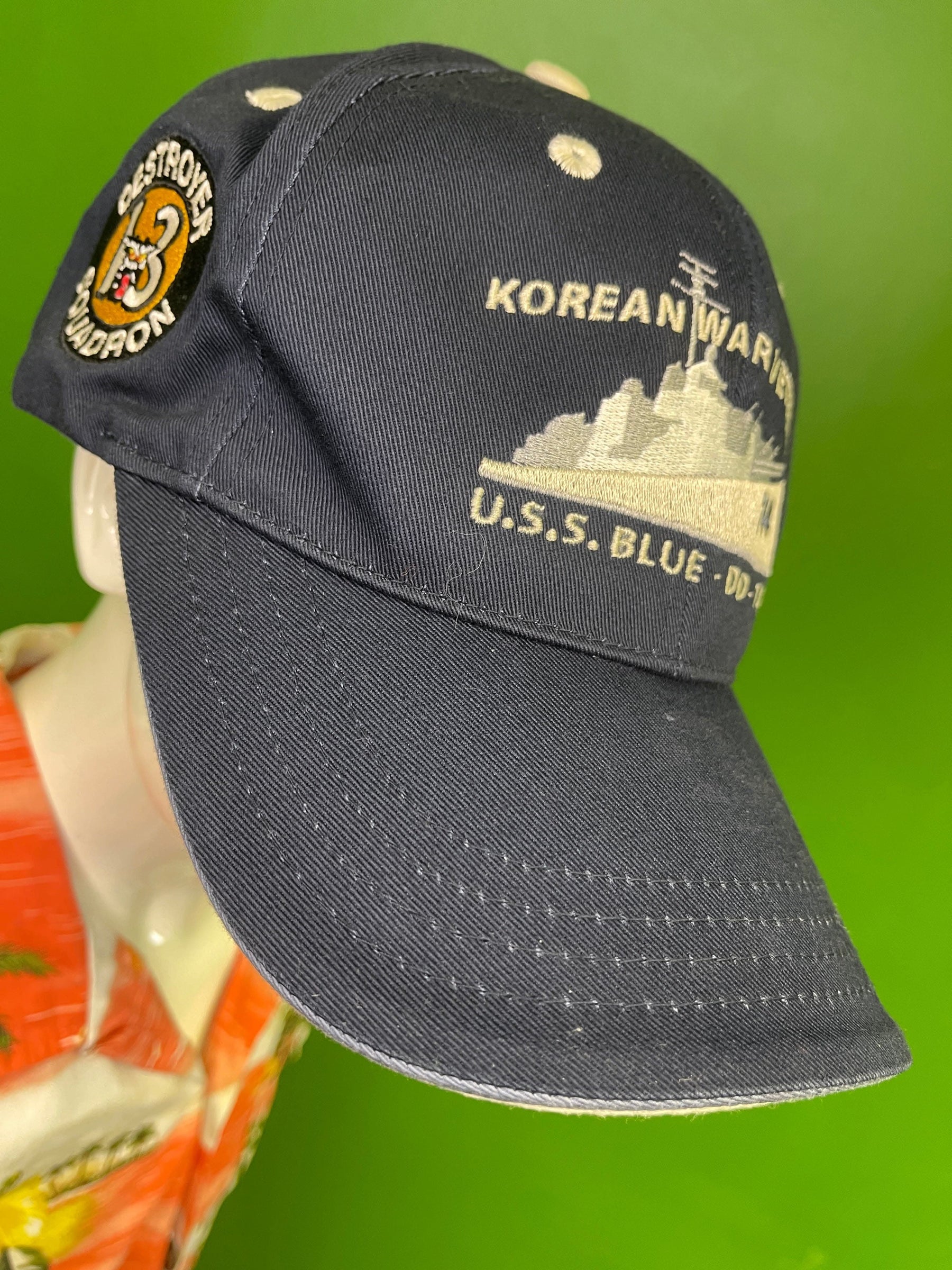 Korean War Veteran Hat/Cap USS Blue DD 744 Destroyer Squadron 13