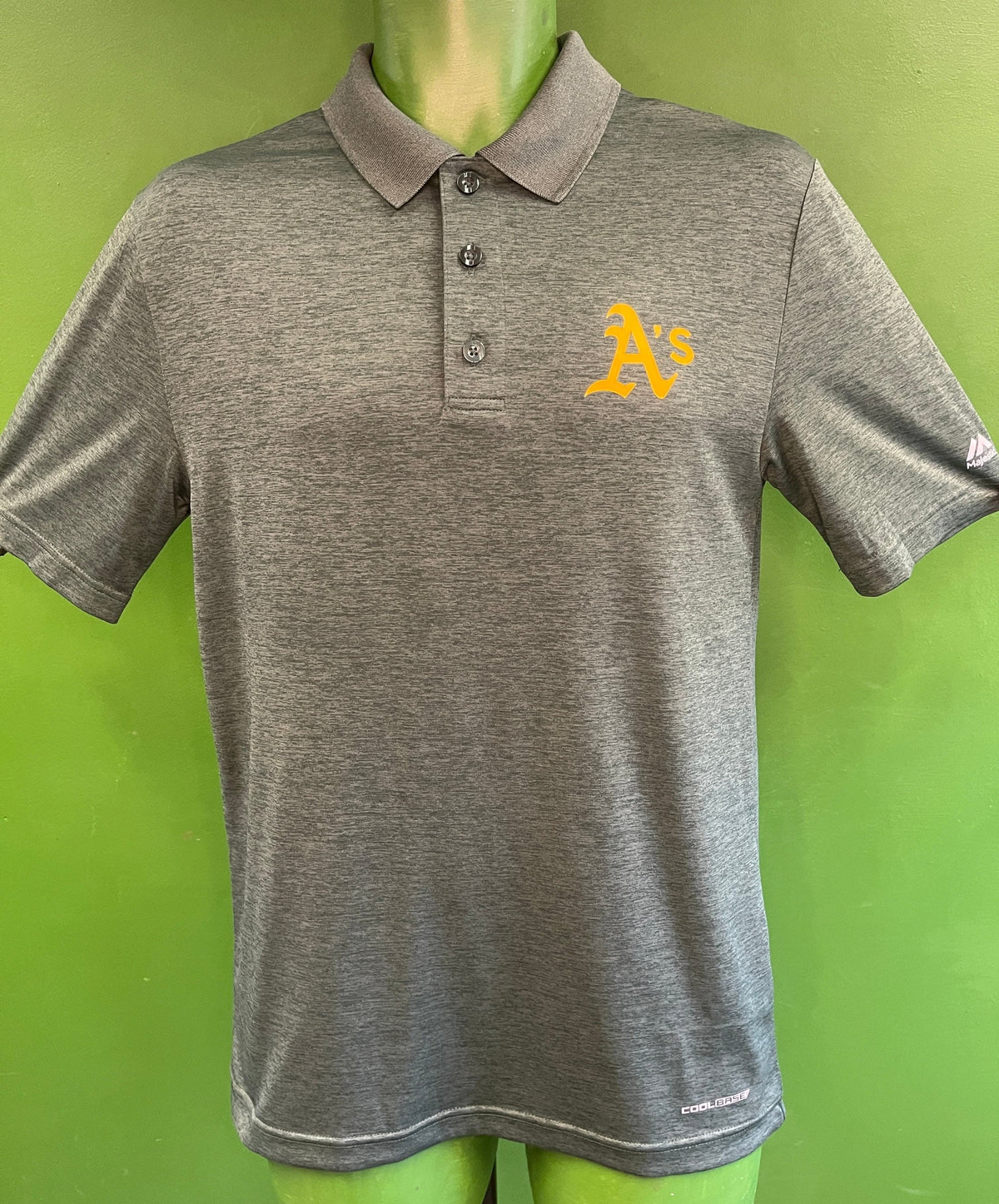 MLB Oakland Athletics A's Majestic Cool Base Golf Polo Shirt Men's Small