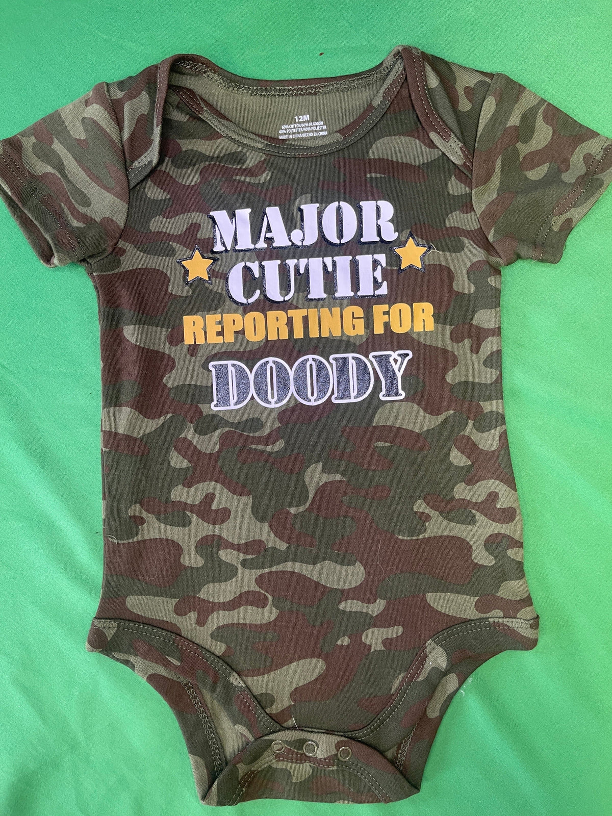 USA Army Major Cutie Camo Bodysuit/Vest 12 months