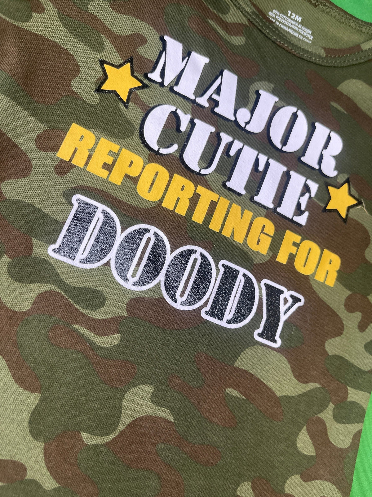 USA Army Major Cutie Camo Bodysuit/Vest 12 months
