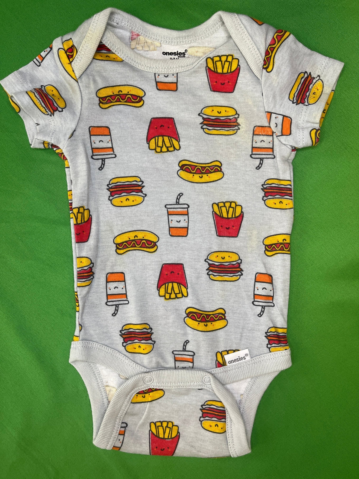 Fast Food Pattern Bodysuit/Vest Infant Baby 0-3 Months