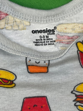 Fast Food Pattern Bodysuit/Vest Infant Baby 0-3 Months