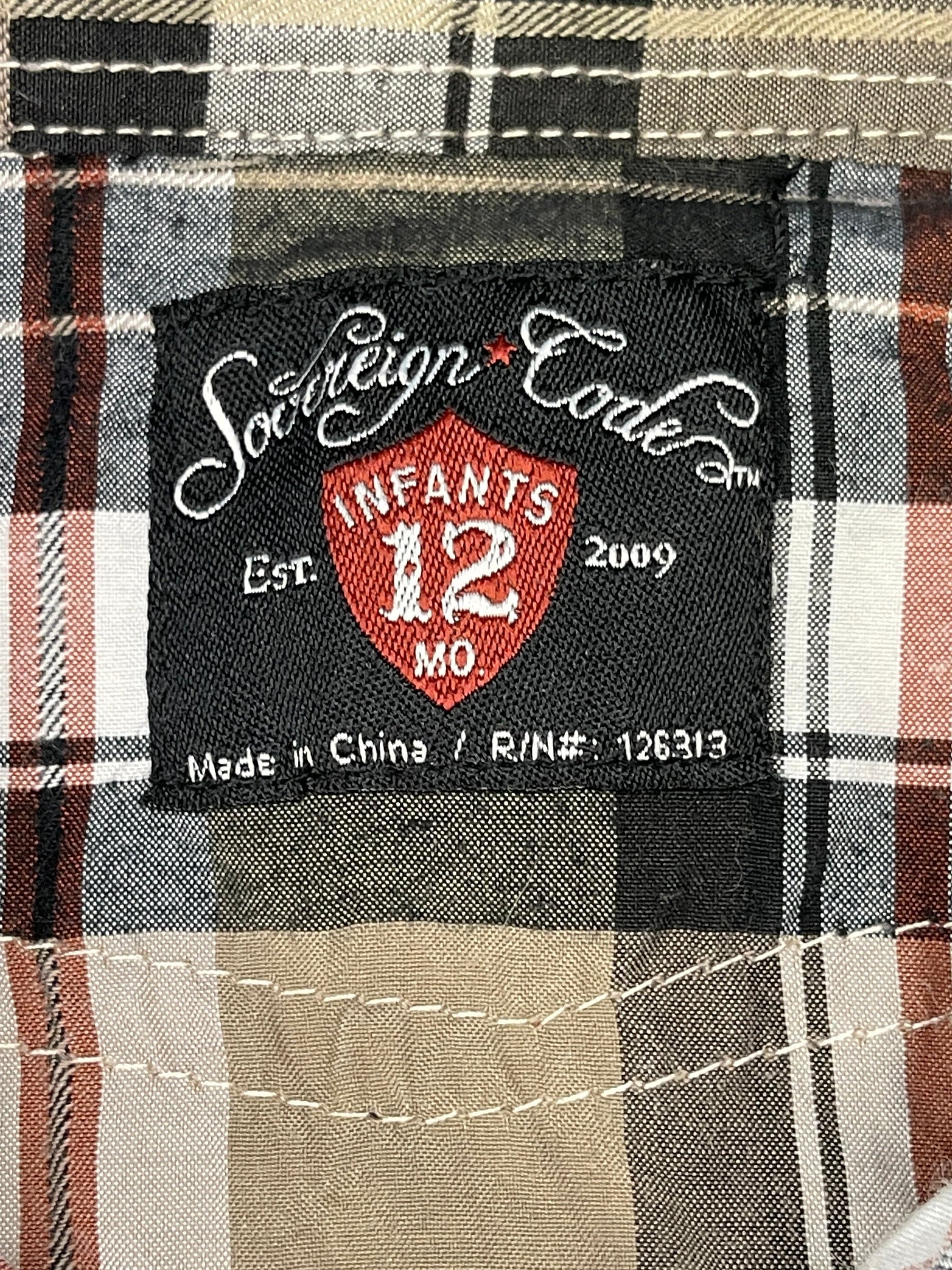 Western Print Cowboy Long Sleeve Plaid Shirt Infant 12 Months
