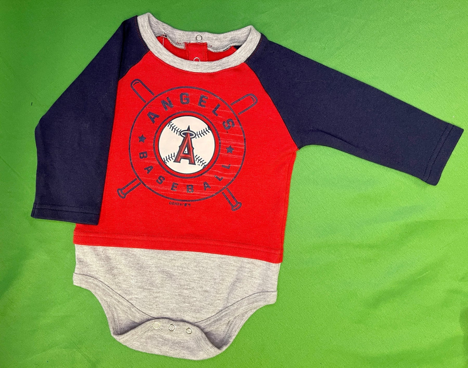 MLB Los Angeles Angels L/S Colour Blocked Bodysuit Infant 6-9 Months