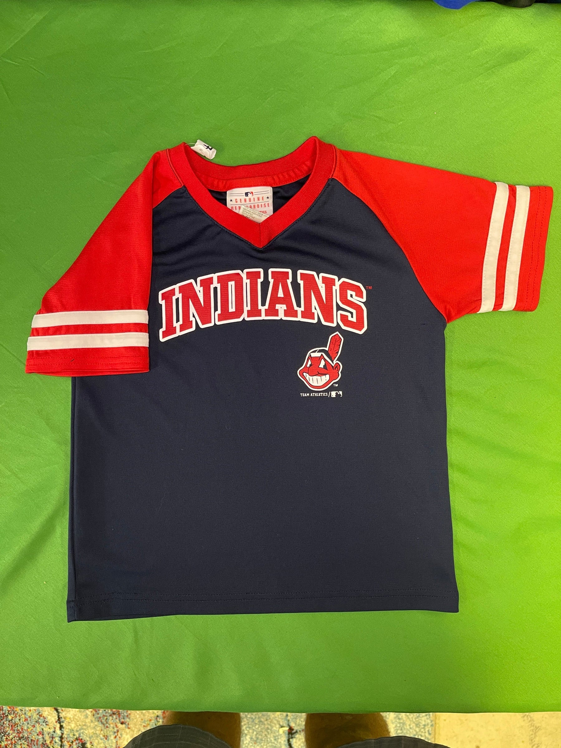 MLB Cleveland Guardians (Indians) Team Athletics Jersey-Style T-Shirt Youth X-Small 5-6