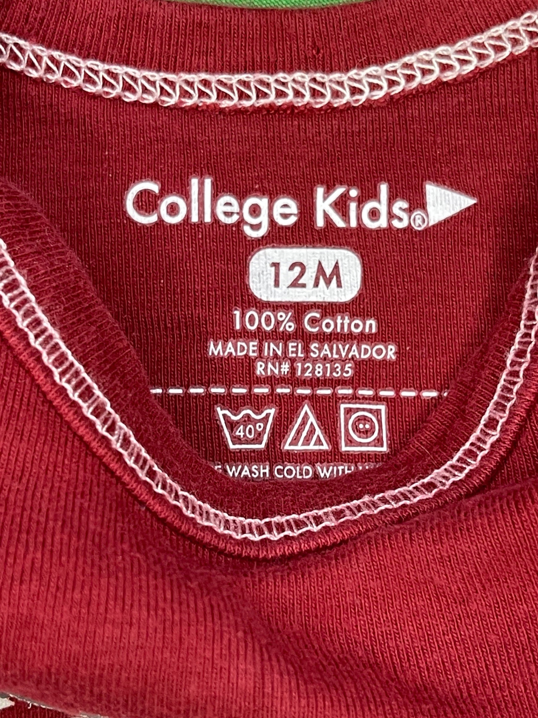 NCAA Washington State Cougars Double Layer L/S Infant Bodysuit 12 Months