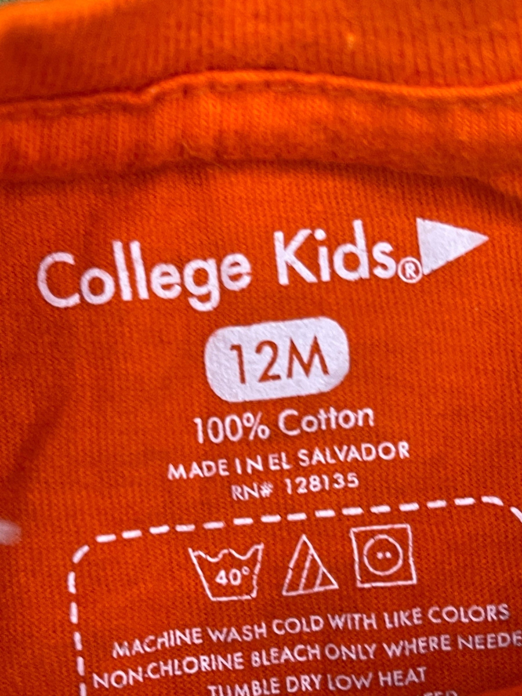 NCAA Miami Hurricanes Bright Orange T-Shirt Infant Baby 12 Months