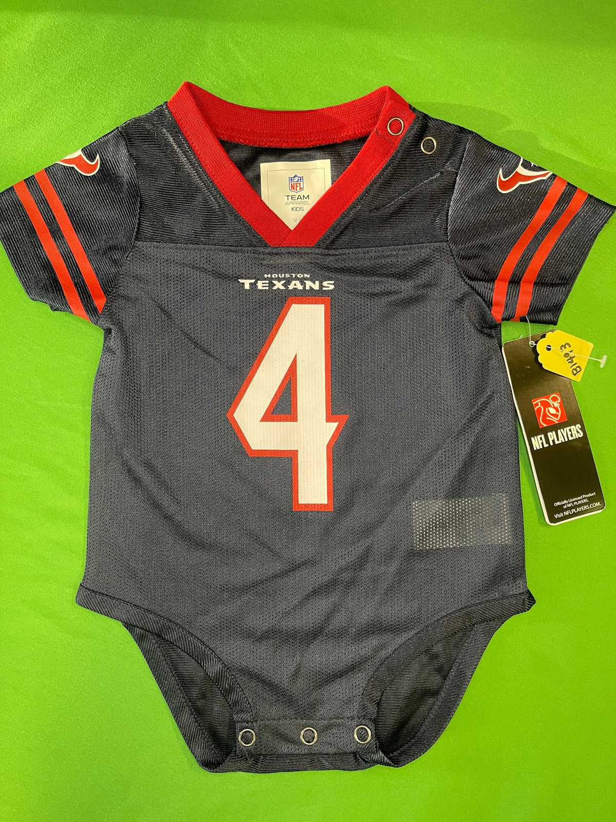 NFL Houston Texans DeShaun Watson #4 Jersey Bodysuit 12 Months NWT