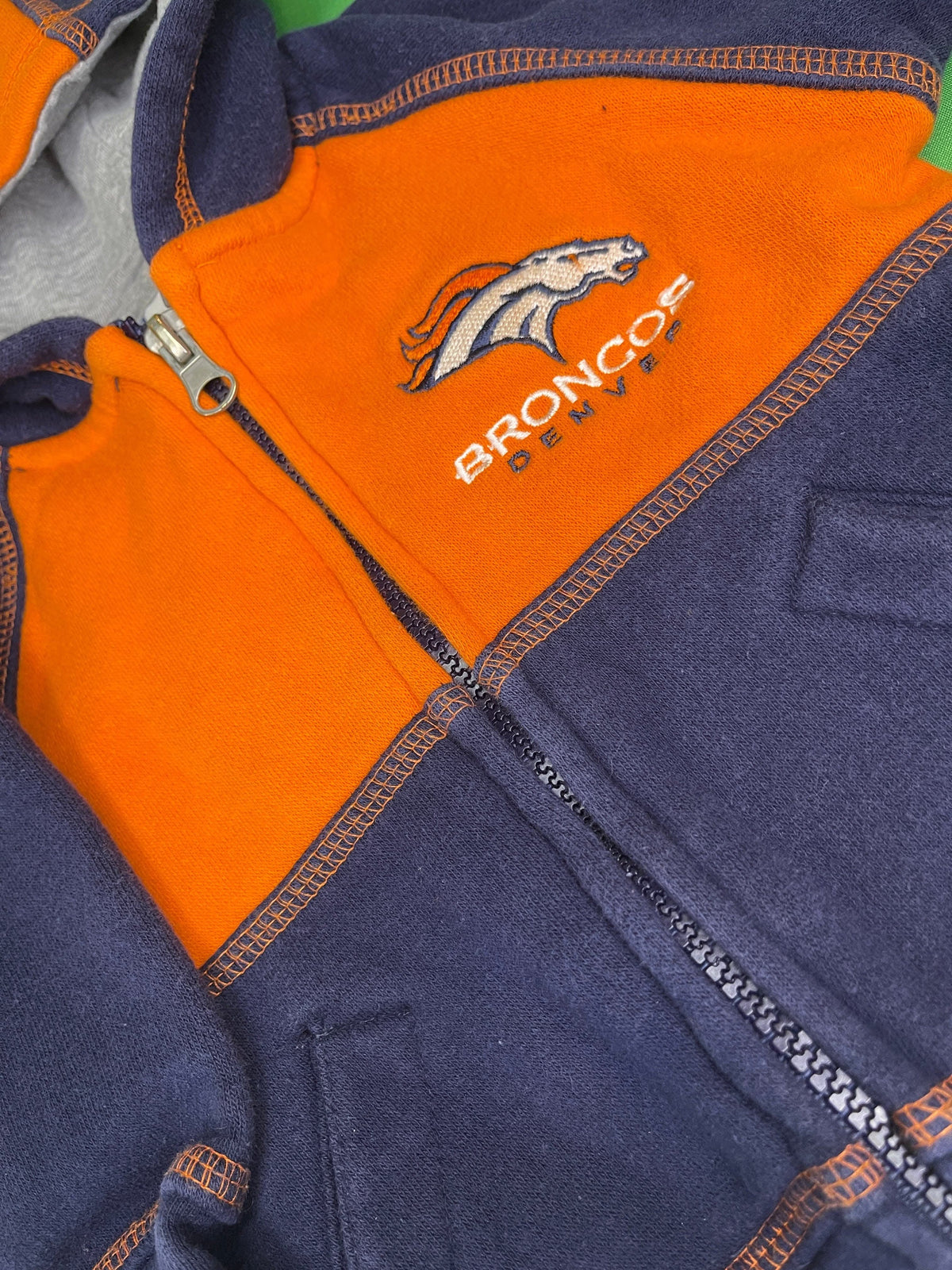 NFL Denver Broncos Colour Blocked Full Zip Hoodie Infant Baby 12 Months