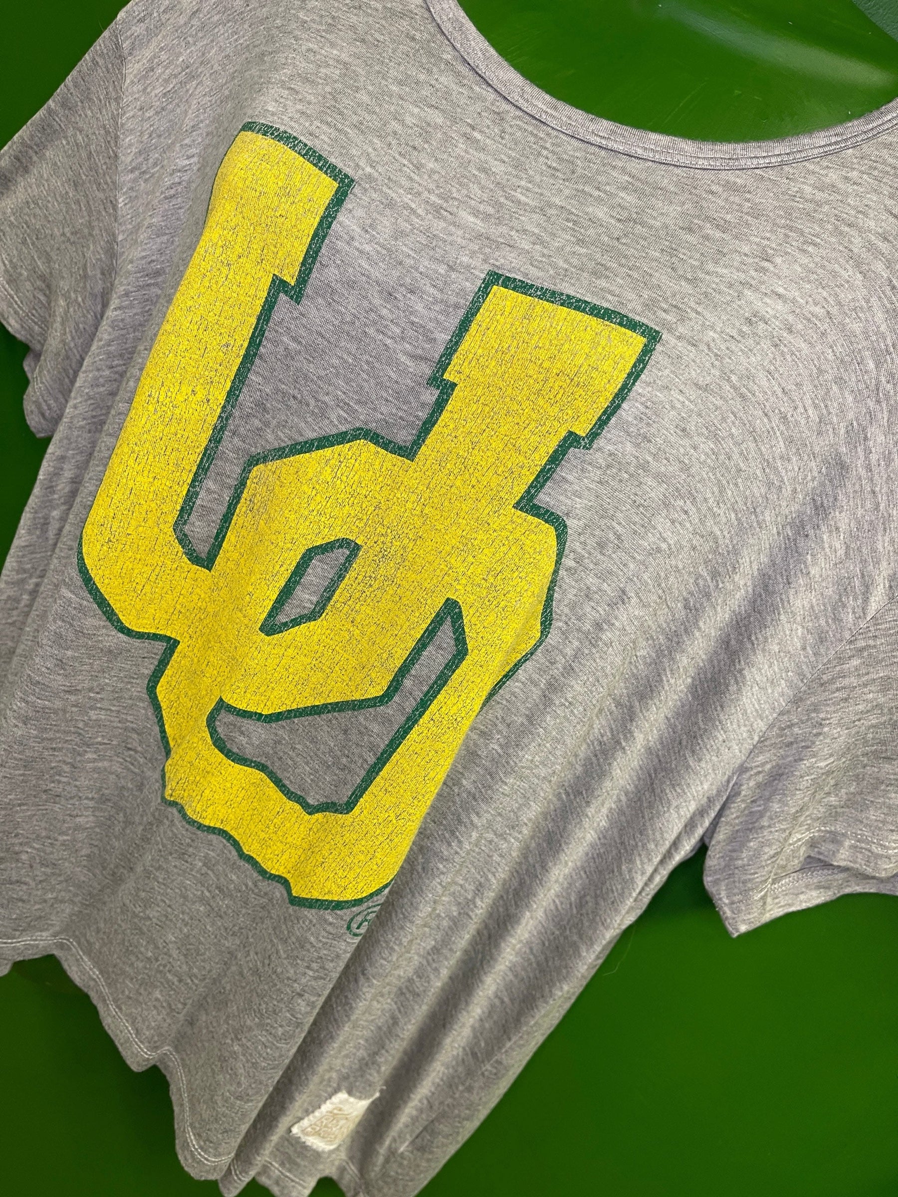 NCAA Oregon Ducks Heathered Grey Oversized Crop T-Shirt Women's Large
