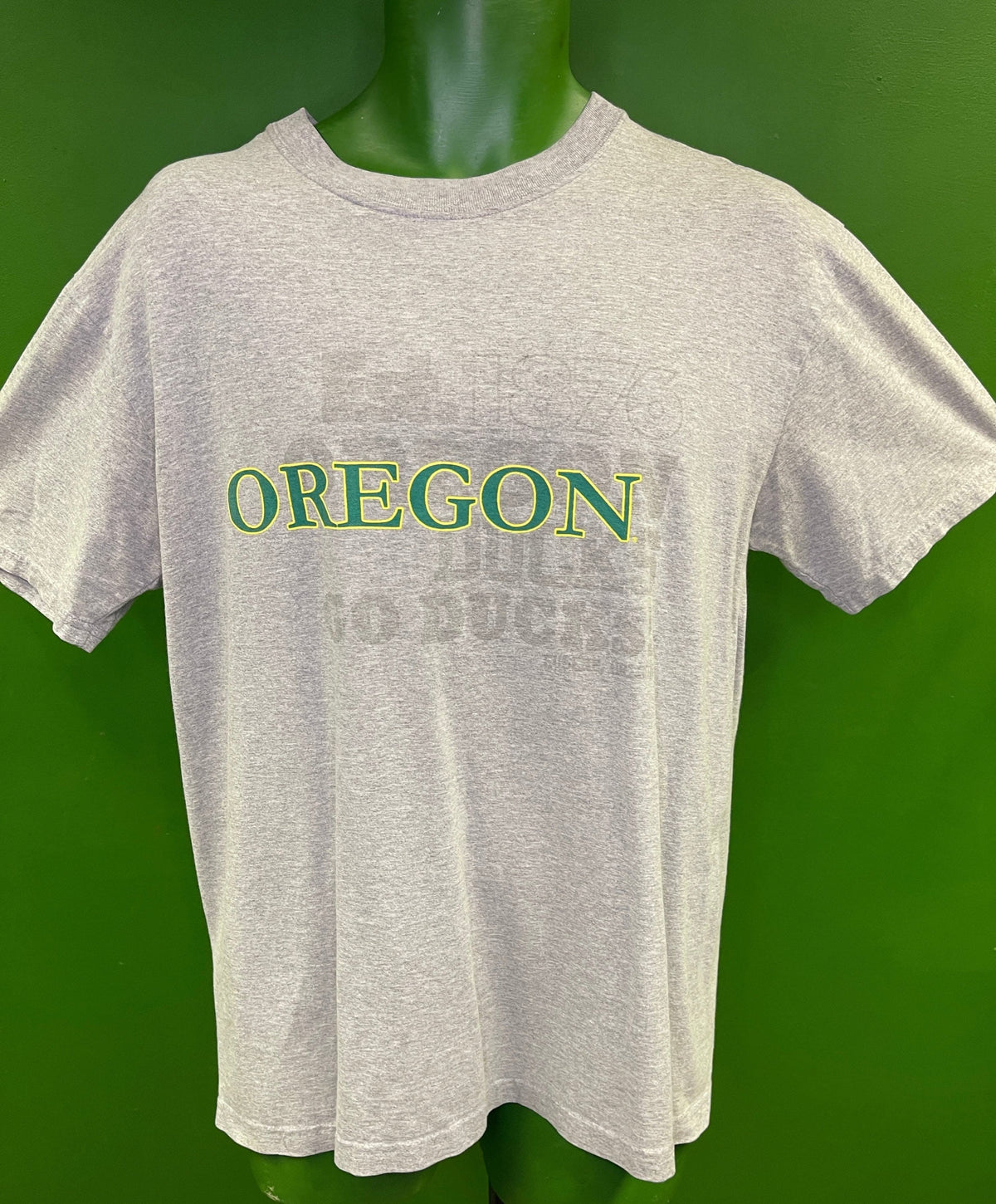 NCAA Oregon Ducks Heathered Light Grey 100% Cotton T-Shirt Men's Large