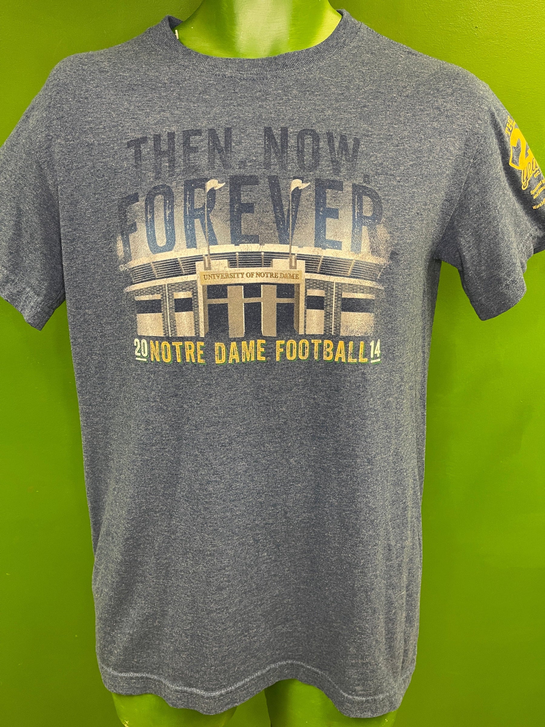 NCAA Notre Dame Fighting Irish Then Now Forever T-Shirt Men's Small