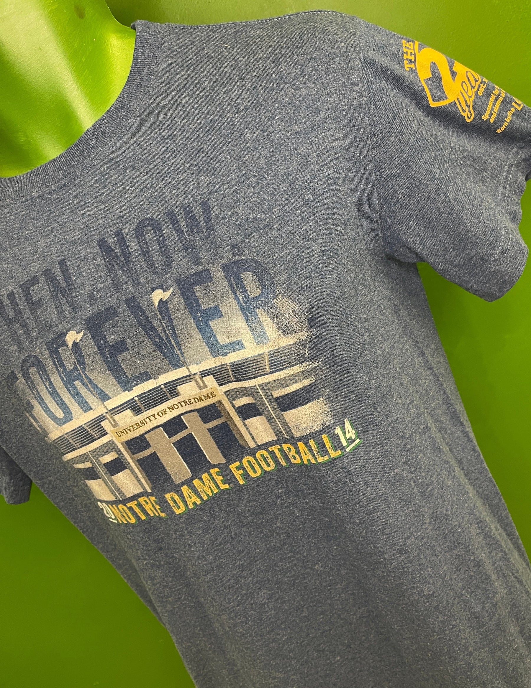 NCAA Notre Dame Fighting Irish Then Now Forever T-Shirt Men's Small