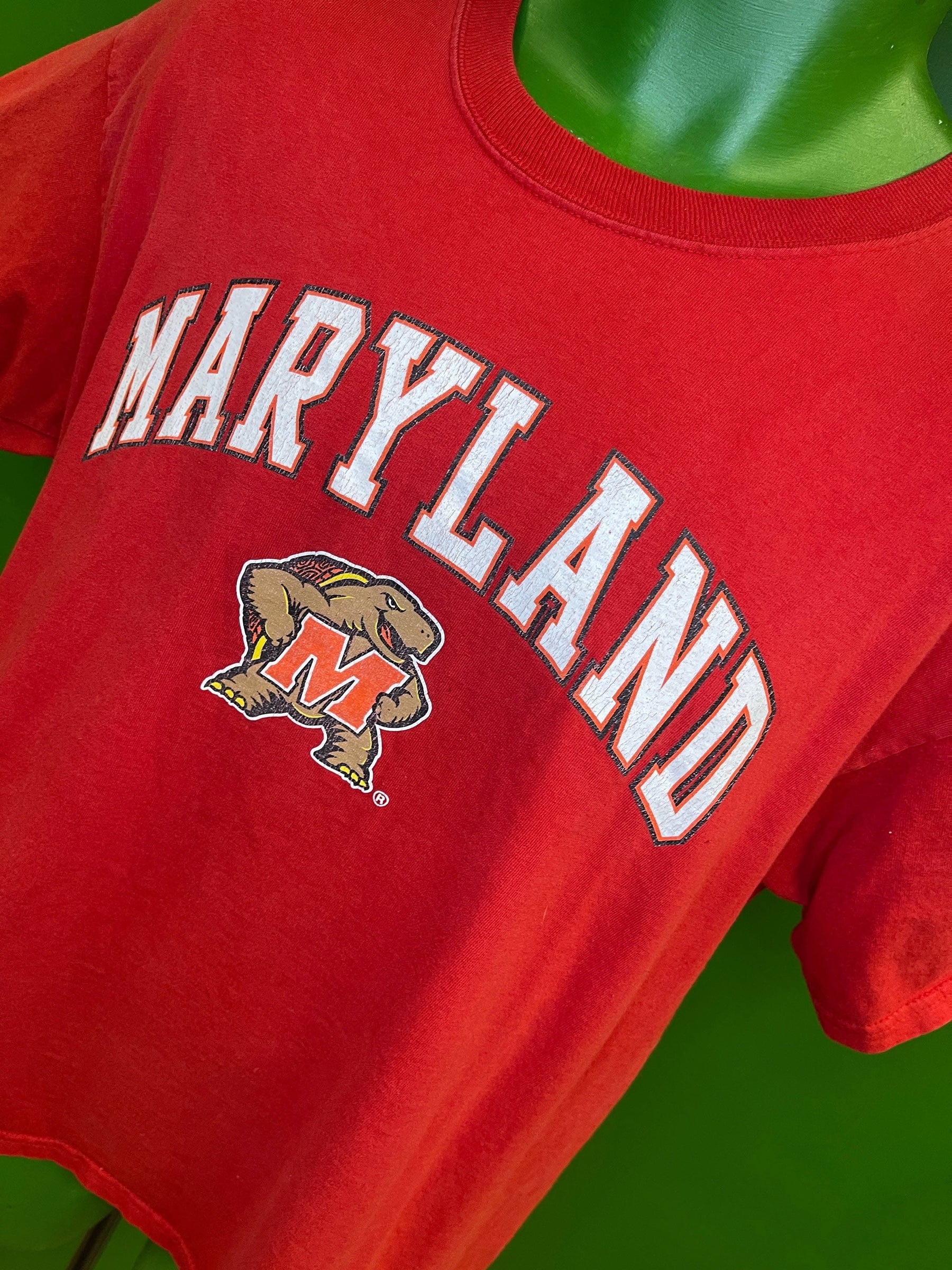 NCAA Maryland Terrapins Red T-Shirt 100% Cotton Men's Large