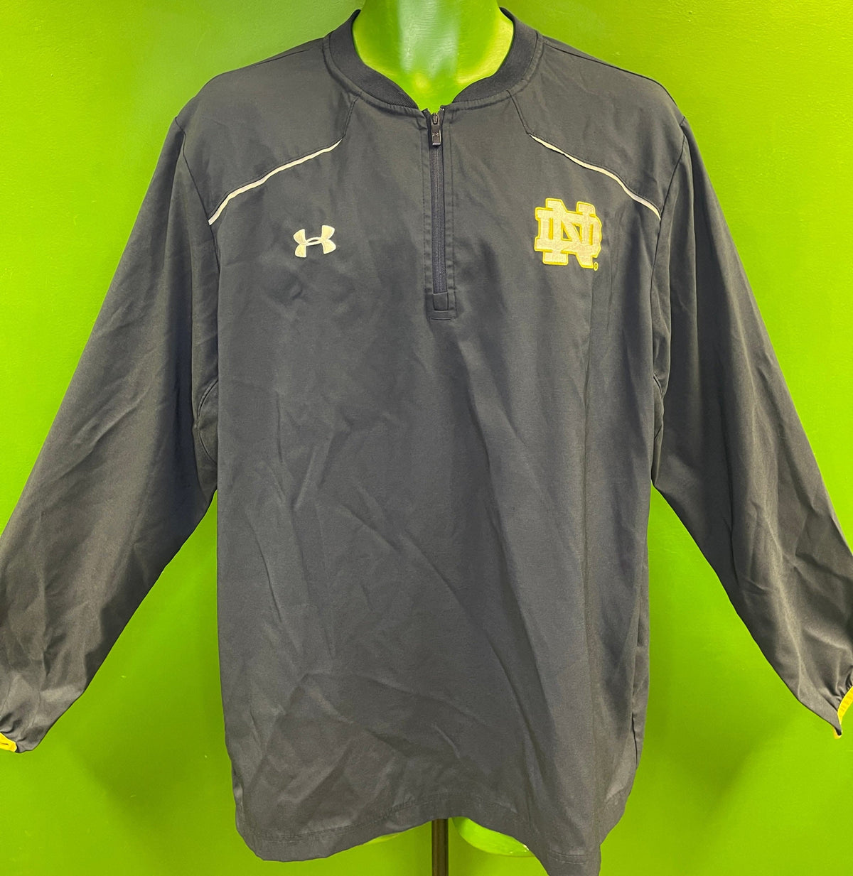 NCAA Notre Dame Fighting Irish 1/4 Zip Pullover Top Jacket Men's X-Large