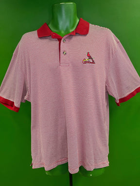 MLB St Louis Cardinals Antigua Striped Polo Golf Shirt Men's Large