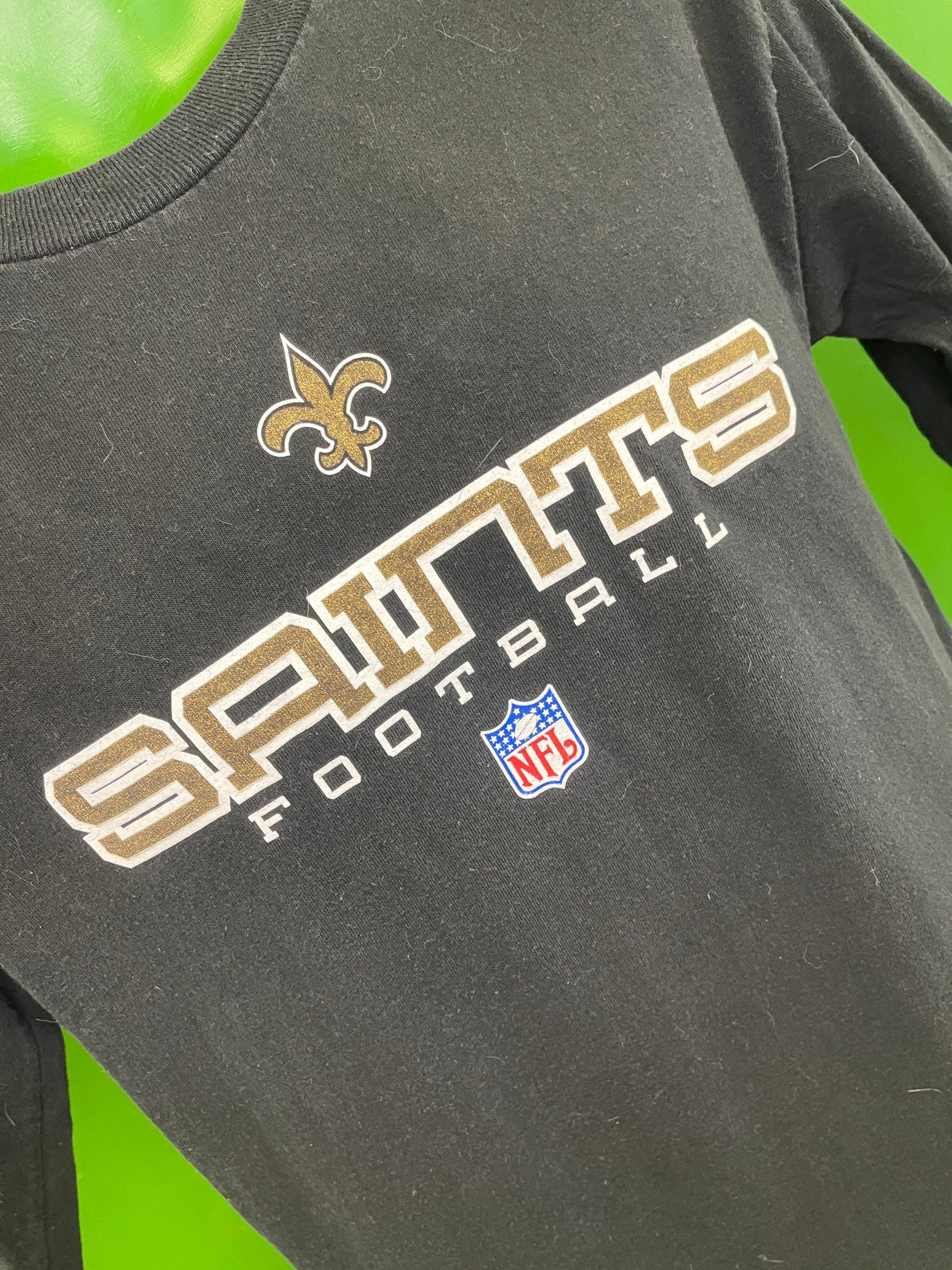 NFL New Orleans Saints L/S 100% Cotton Black T-Shirt Youth Large 14-16