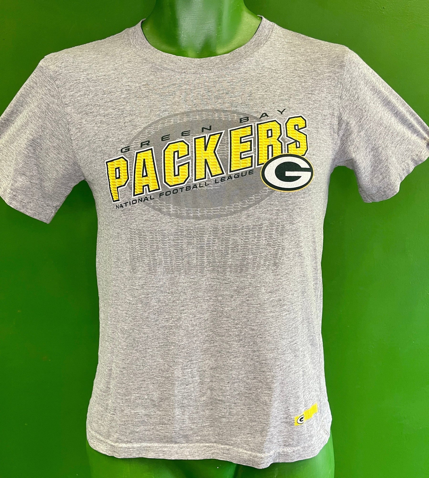 NFL Green Bay Packers Heathered Grey T-Shirt Youth Medium 10-12