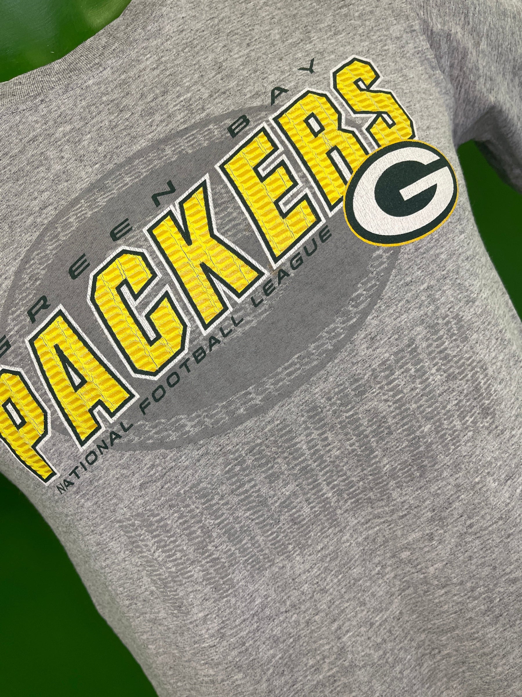 NFL Green Bay Packers Heathered Grey T-Shirt Youth Medium 10-12
