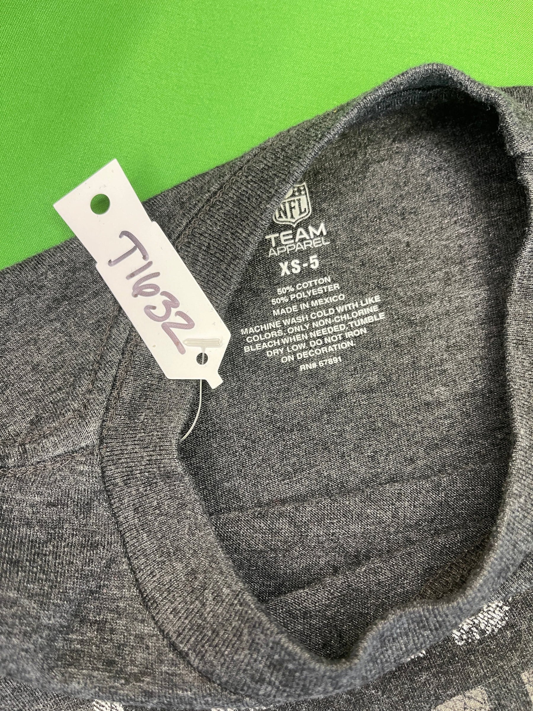 NFL Las Vegas Raiders Heathered Grey L/S T-Shirt Youth X-Small 5