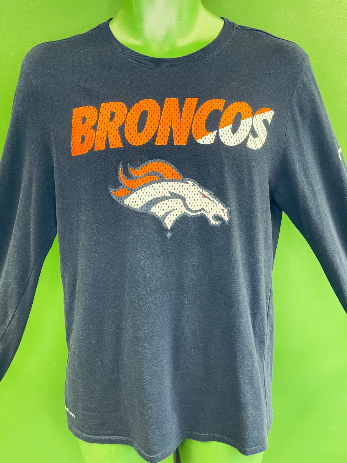 NFL Denver Broncos Nike Dri-Fit Dark Blue L/S T-Shirt Men's Medium