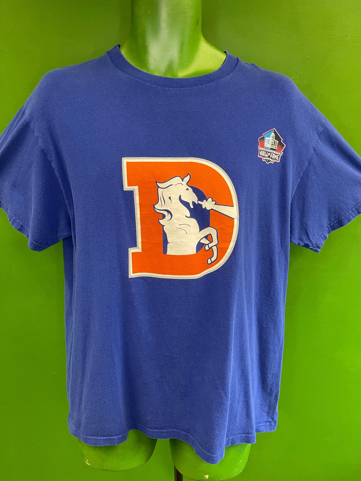 NFL Denver Broncos Hall of Fame Elway #7 Blue T-Shirt Men's Large